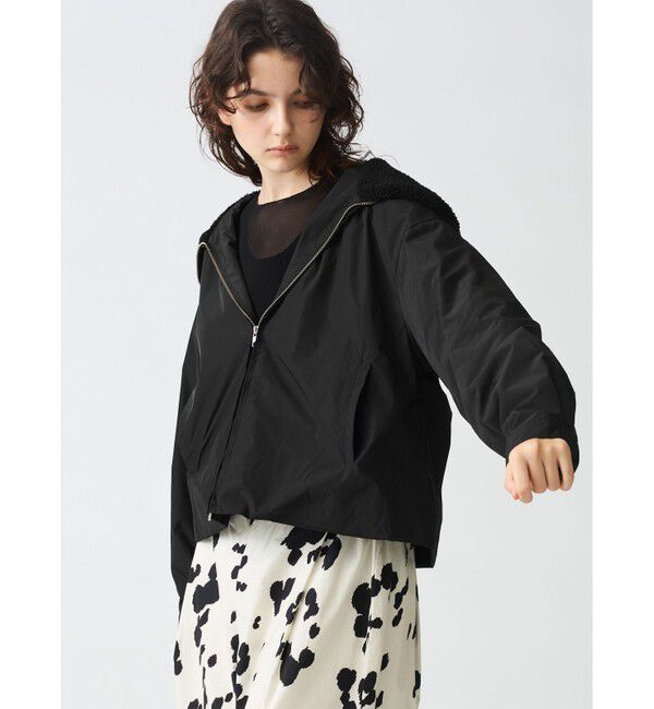 mizuiro ind「mizuiro ind バックボアフードジャケット」|ブルゾン・スタジャン|