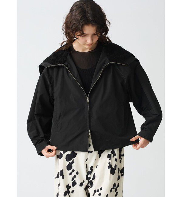 mizuiro ind「mizuiro ind バックボアフードジャケット」|ブルゾン・スタジャン|