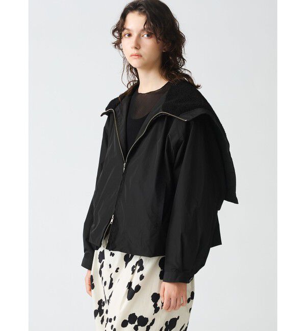 mizuiro ind「mizuiro ind バックボアフードジャケット」|ブルゾン・スタジャン|