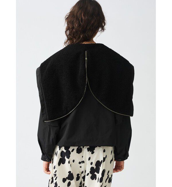 mizuiro ind「mizuiro ind バックボアフードジャケット」|ブルゾン・スタジャン|