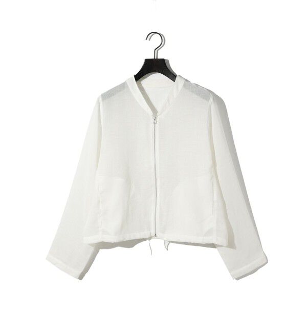 MIDIUMISOLID「MIDIUMISOLID for Ladies リネンライクメッシュブルゾン」|ブルゾン・スタジャン|