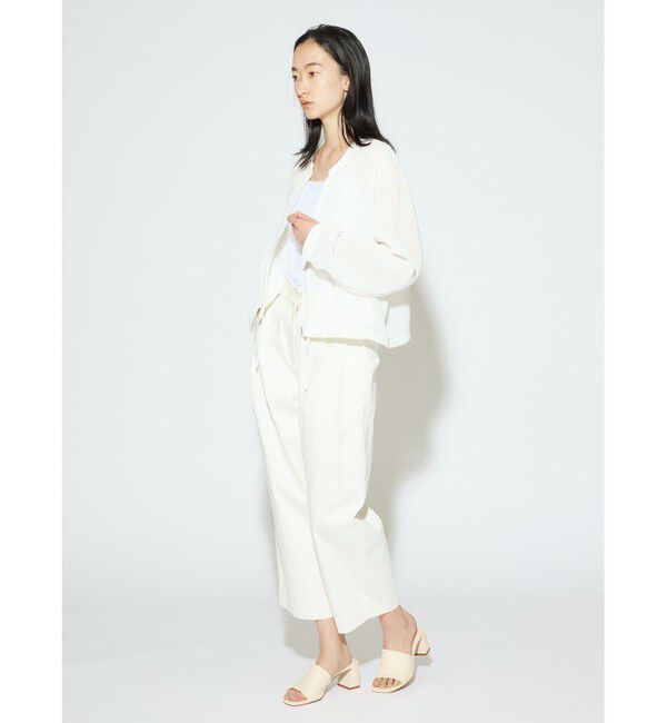 MIDIUMISOLID「MIDIUMISOLID for Ladies リネンライクメッシュブルゾン」|ブルゾン・スタジャン|