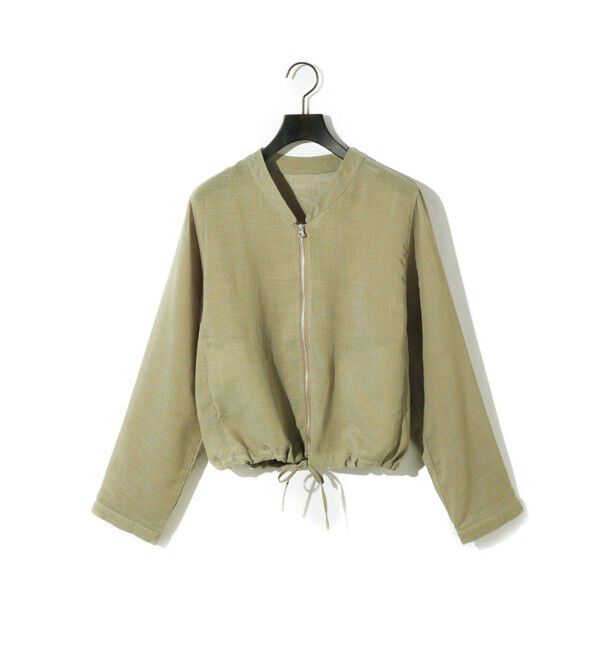 MIDIUMISOLID「MIDIUMISOLID for Ladies リネンライクメッシュブルゾン」|ブルゾン・スタジャン|