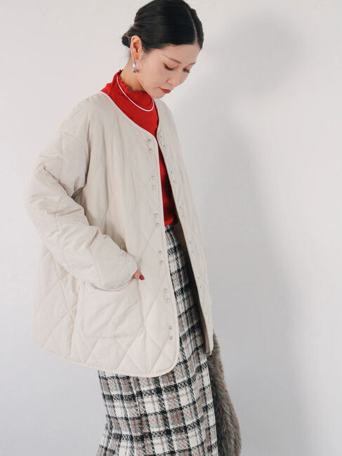 Samansa Mos2 blue「キルトミドルコート」|その他|