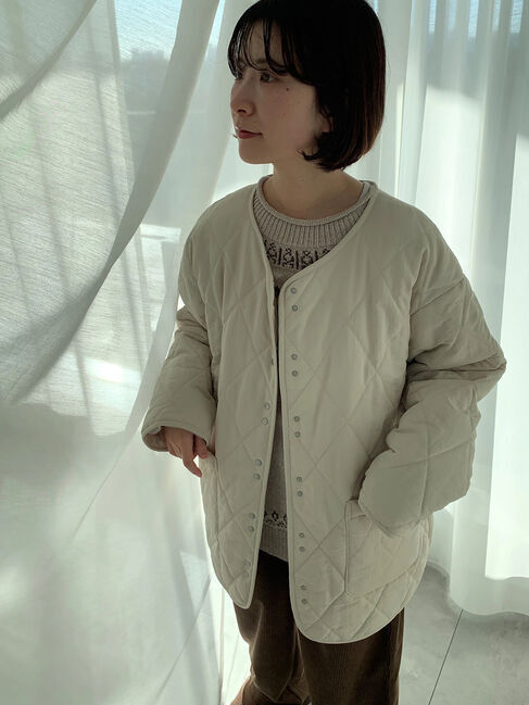 Samansa Mos2 blue「キルトミドルコート」|その他|