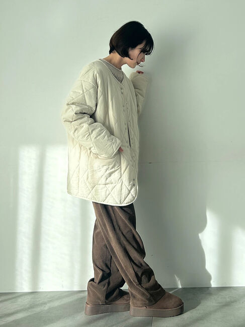 Samansa Mos2 blue「キルトミドルコート」|その他|