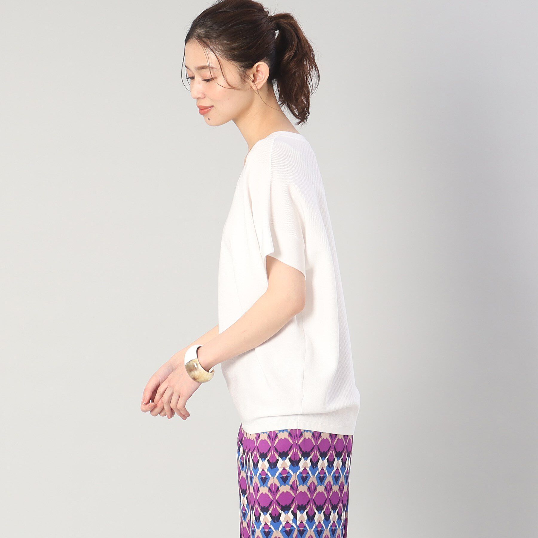 UNTITLED「【大人気のベストセラーアイテム！／洗える】前後2WAY レーヨンストレッチニット」|ニット・セーター|