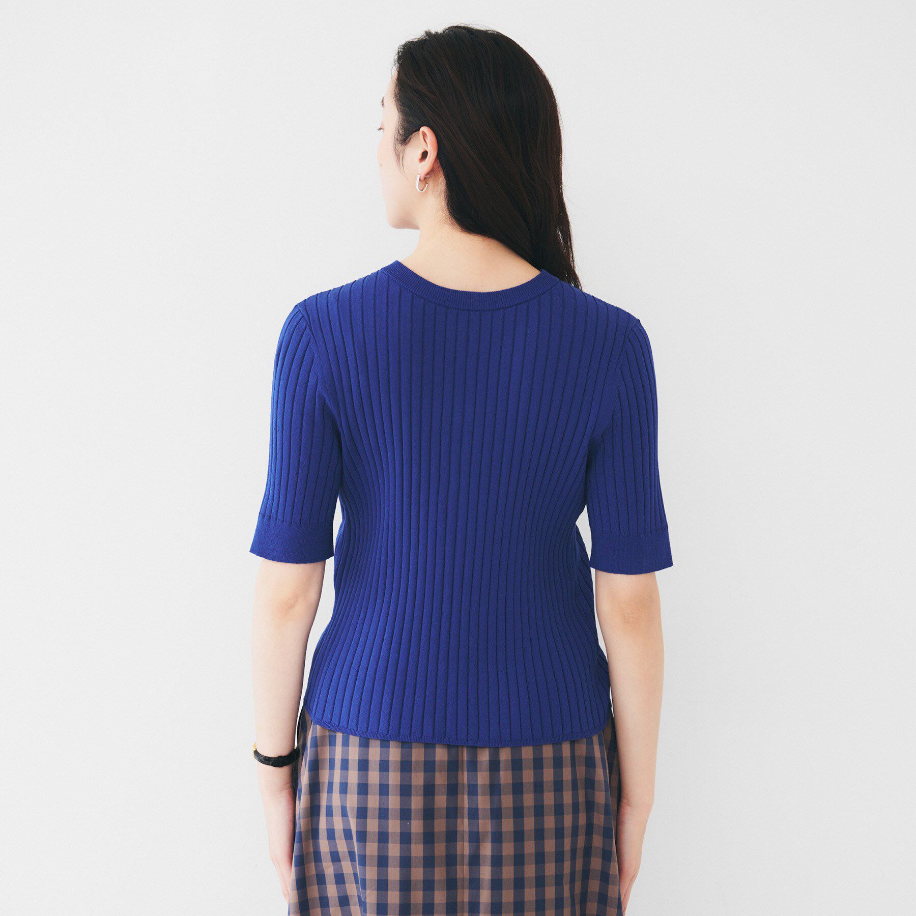 UNTITLED「【五分袖/タイト】コットンリネン2WAYニット」|ニット・セーター|