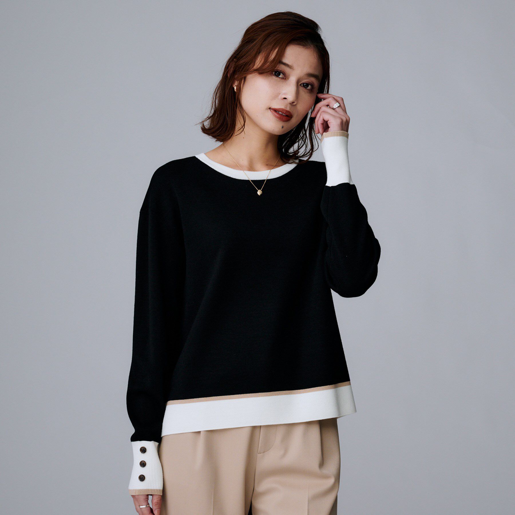 UNTITLED「【アンサンブル可/洗える】ウールミラノリブニット」|ニット・セーター|