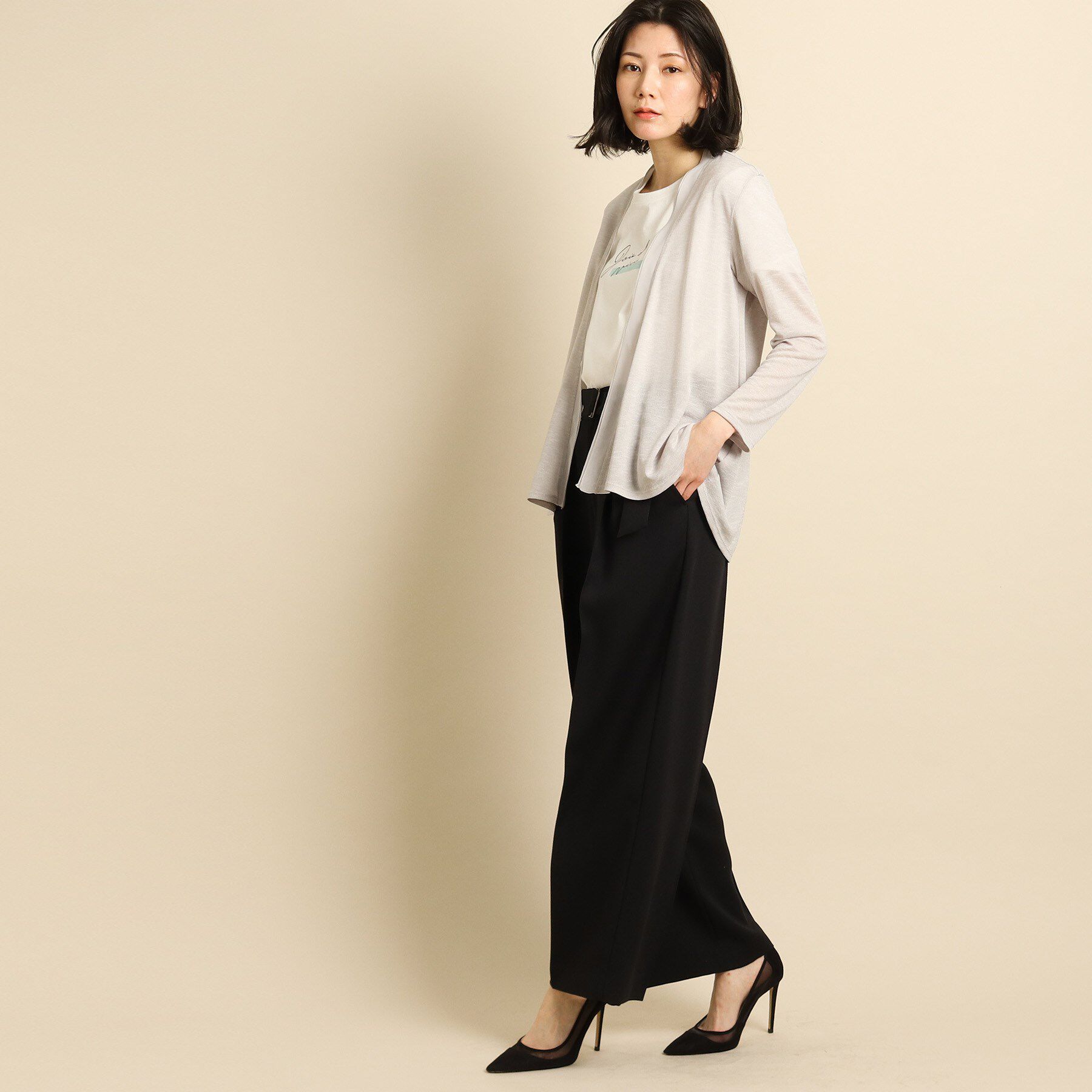 COUP DE CHANCE「【日本製/洗える】着流しジャージカーディガン」|カーディガン|