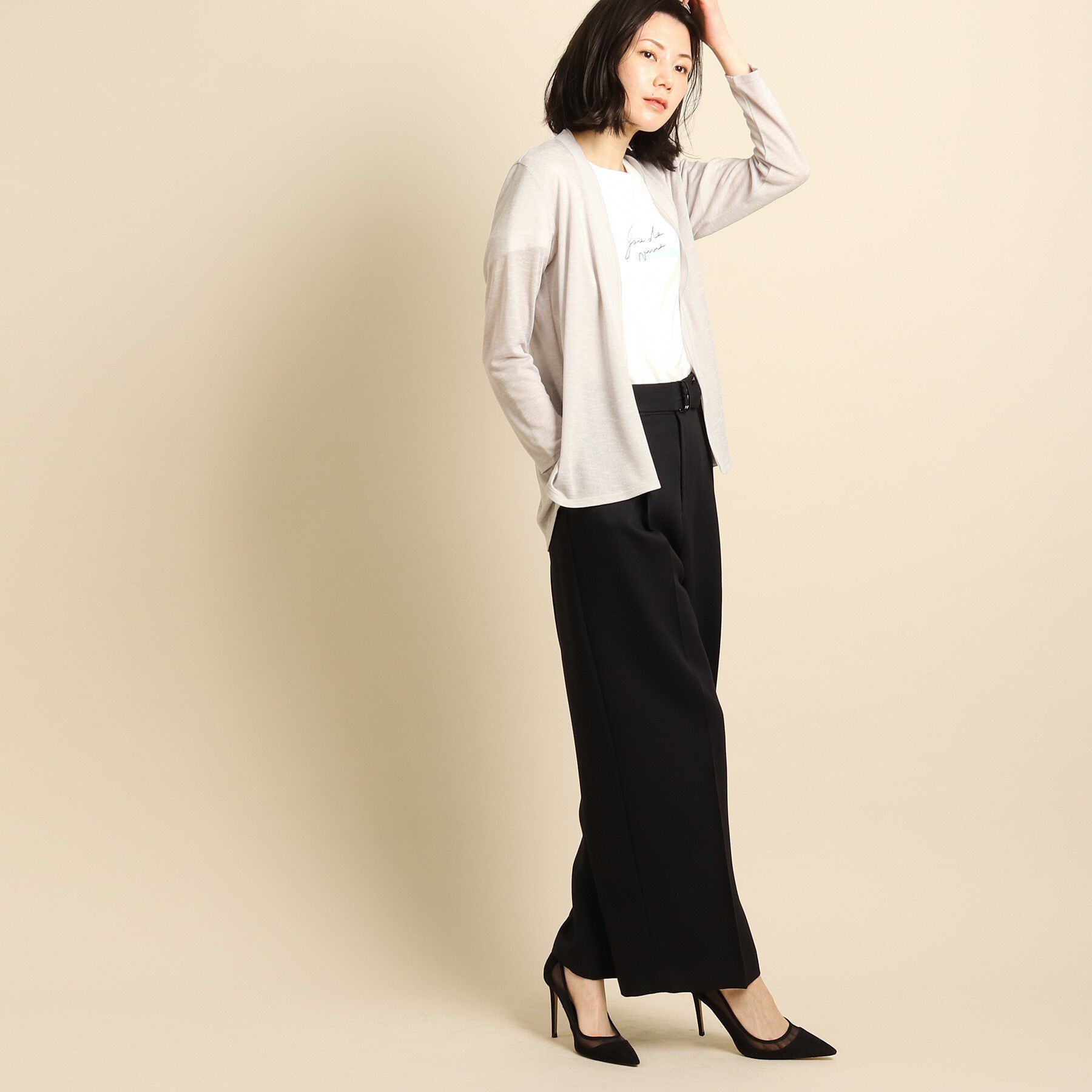 COUP DE CHANCE「【日本製/洗える】着流しジャージカーディガン」|カーディガン|