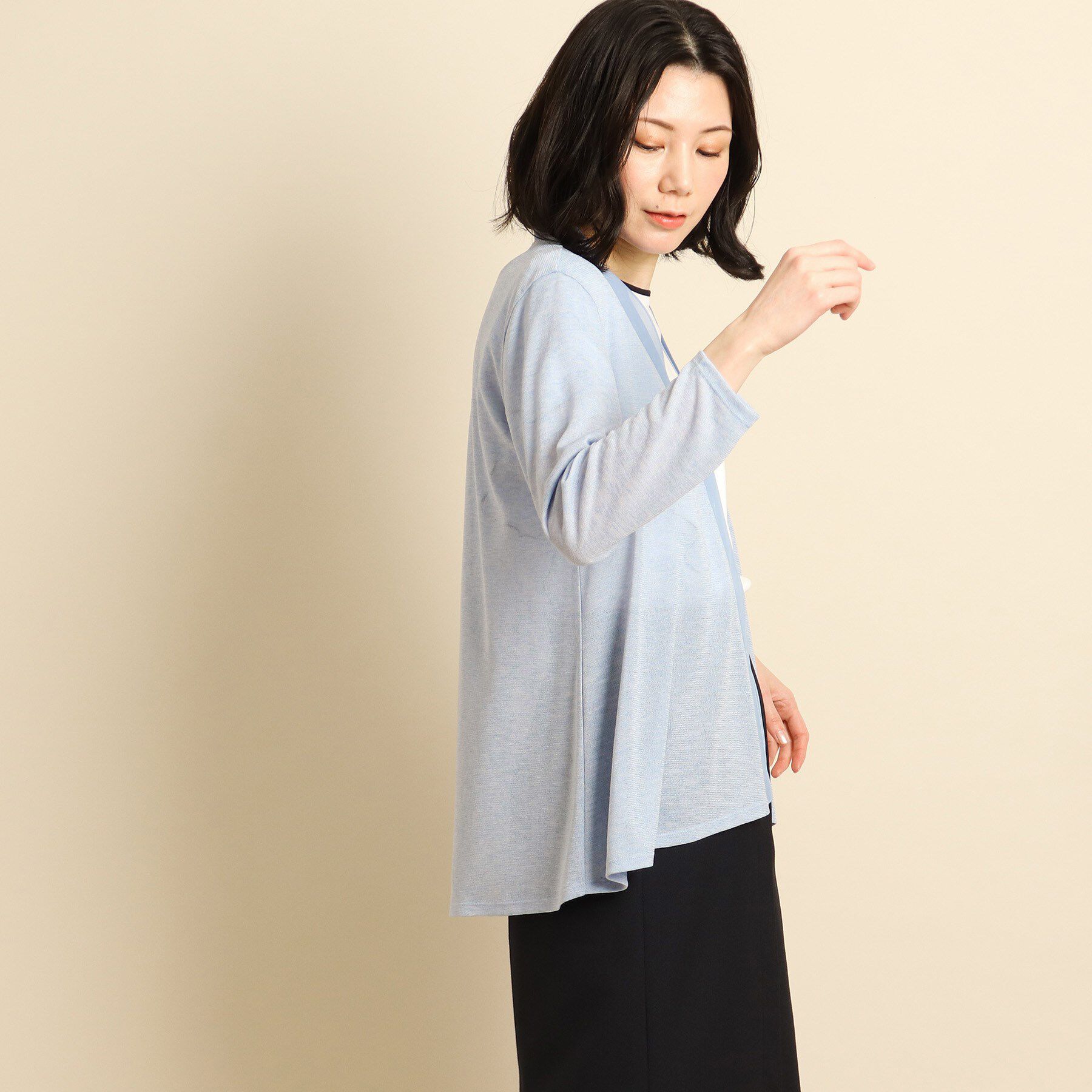 COUP DE CHANCE「【日本製/洗える】着流しジャージカーディガン」|カーディガン|