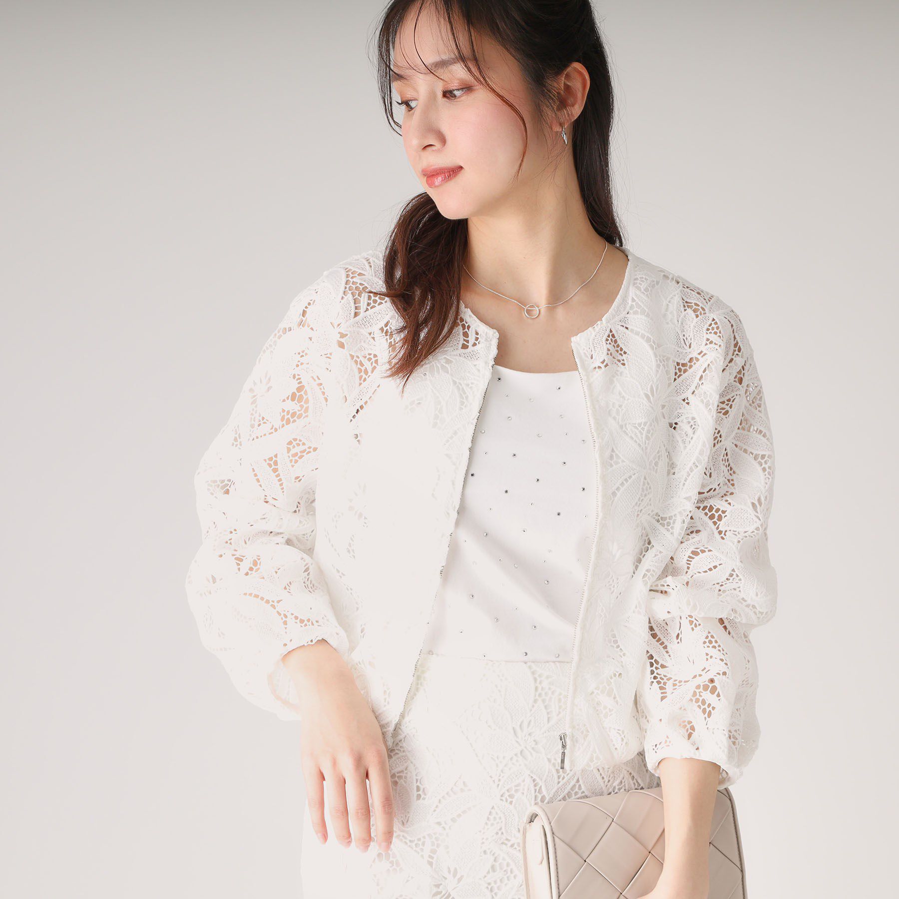 COUP DE CHANCE「【レース／セットアップ可】華やかレースブルゾン」|ブルゾン・スタジャン|