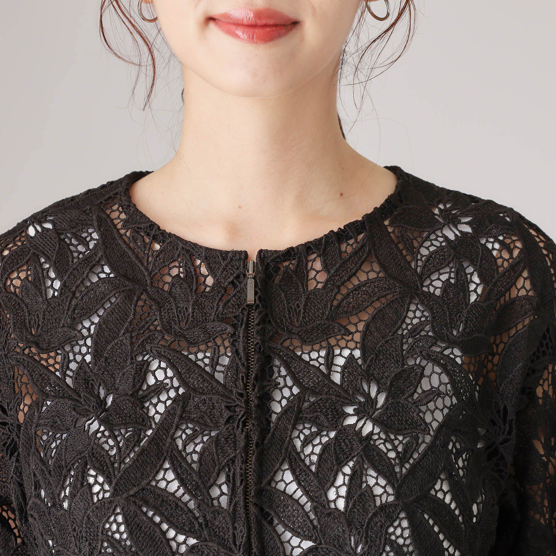 COUP DE CHANCE「【レース／セットアップ可】華やかレースブルゾン」|ブルゾン・スタジャン|