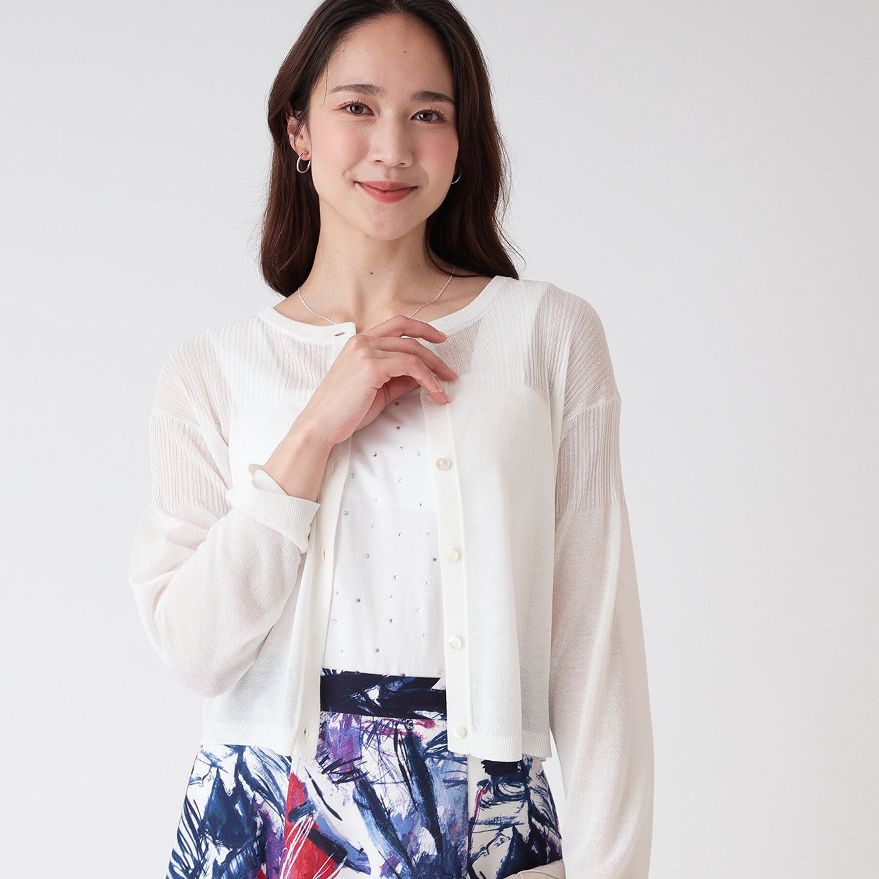 COUP DE CHANCE「【洗える／シアー感】ラメ混ニットカーディガン」|カーディガン|