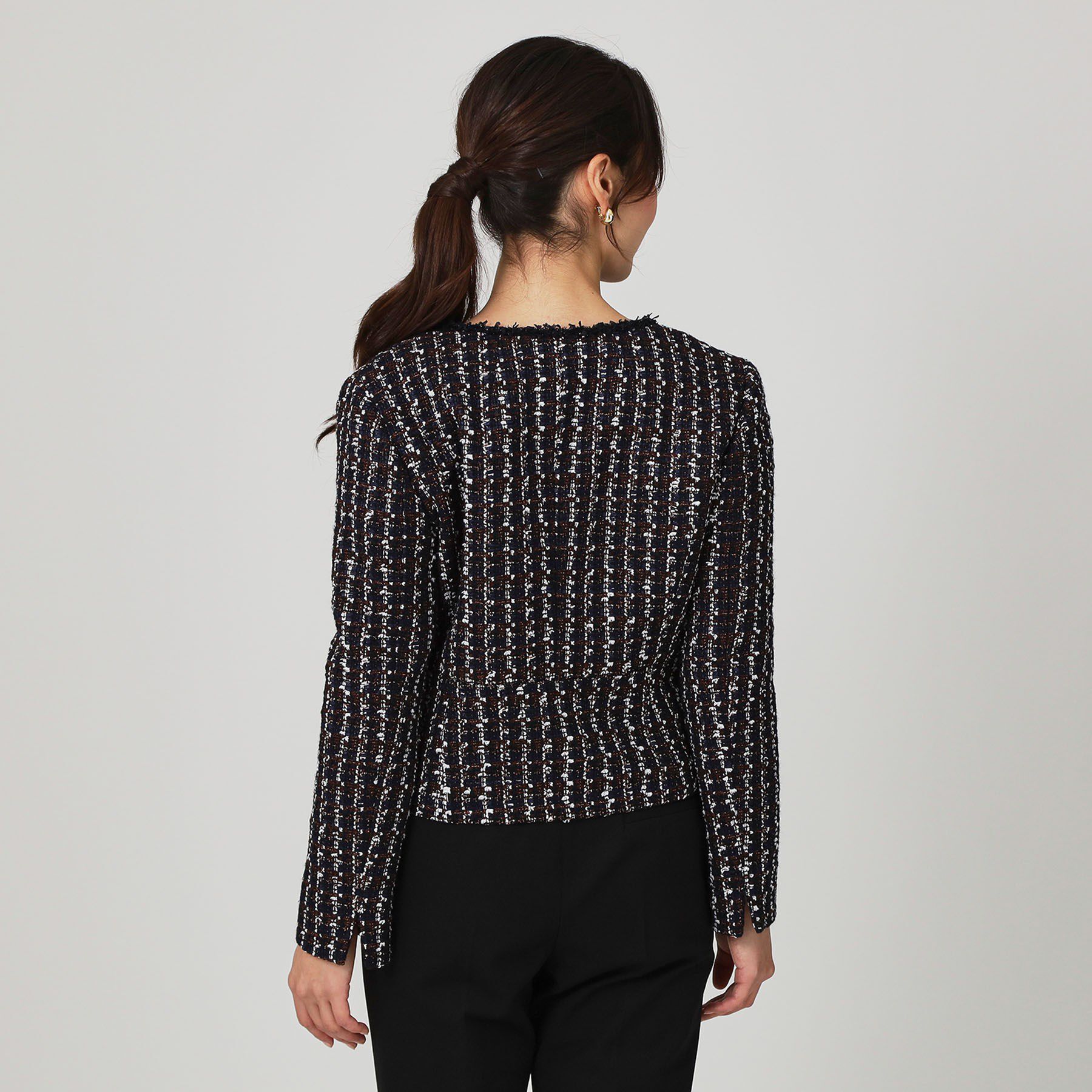 COUP DE CHANCE「【日本製／セットアップ可】ファンシーツィードのショート丈ジャケット」|ノーカラージャケット|