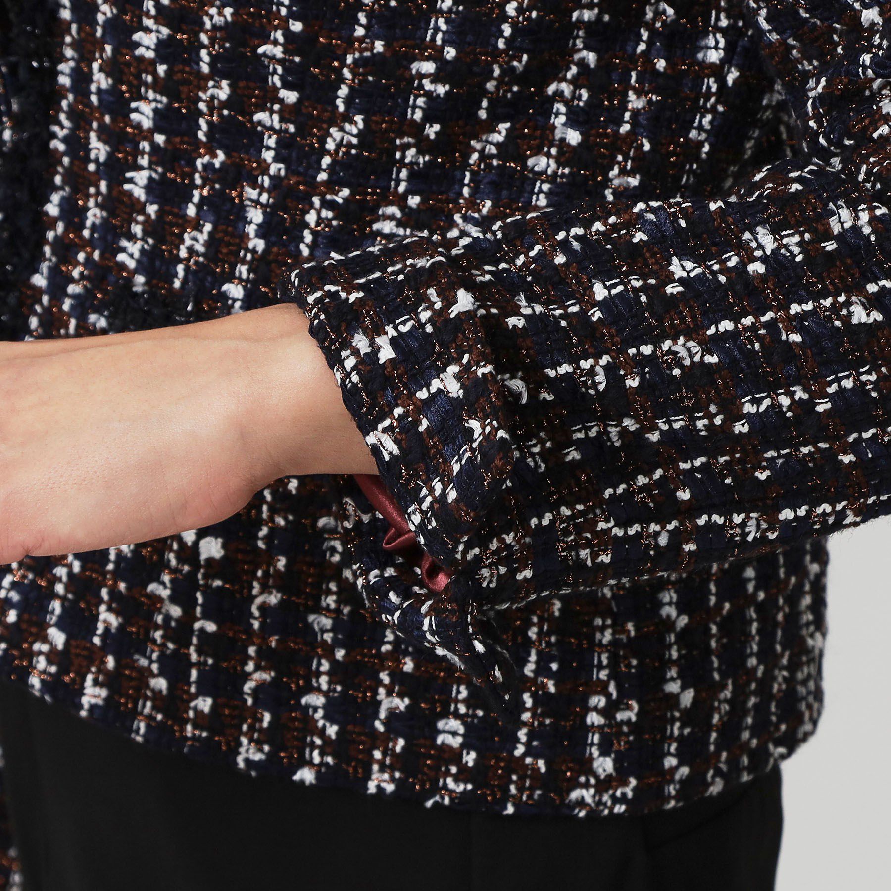 COUP DE CHANCE「【日本製／セットアップ可】ファンシーツィードのショート丈ジャケット」|ノーカラージャケット|