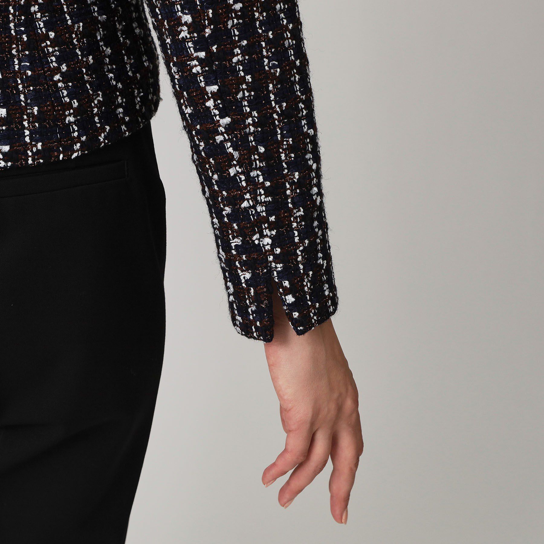 COUP DE CHANCE「【日本製／セットアップ可】ファンシーツィードのショート丈ジャケット」|ノーカラージャケット|