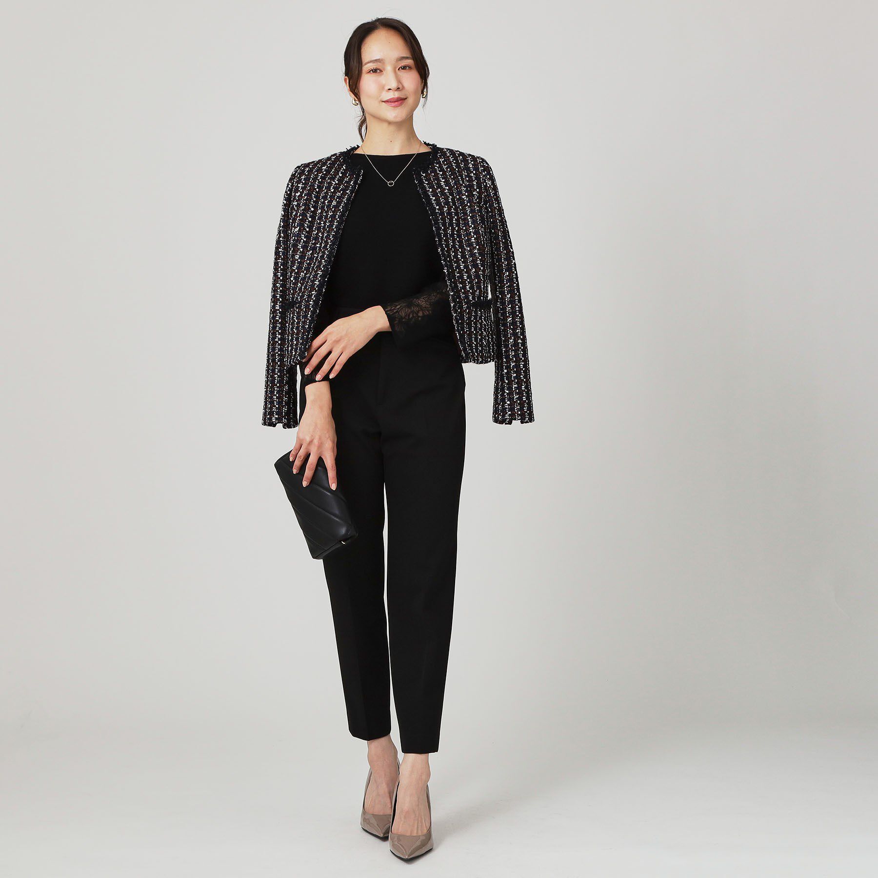 COUP DE CHANCE「【日本製／セットアップ可】ファンシーツィードのショート丈ジャケット」|ノーカラージャケット|