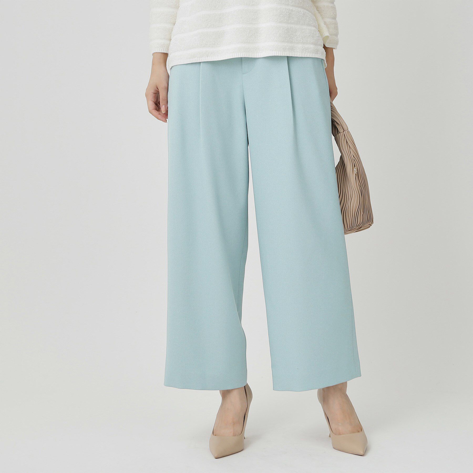 COUP DE CHANCE「【手洗い可／日本製】タックワイドパンツ」|その他|ブルー(091)