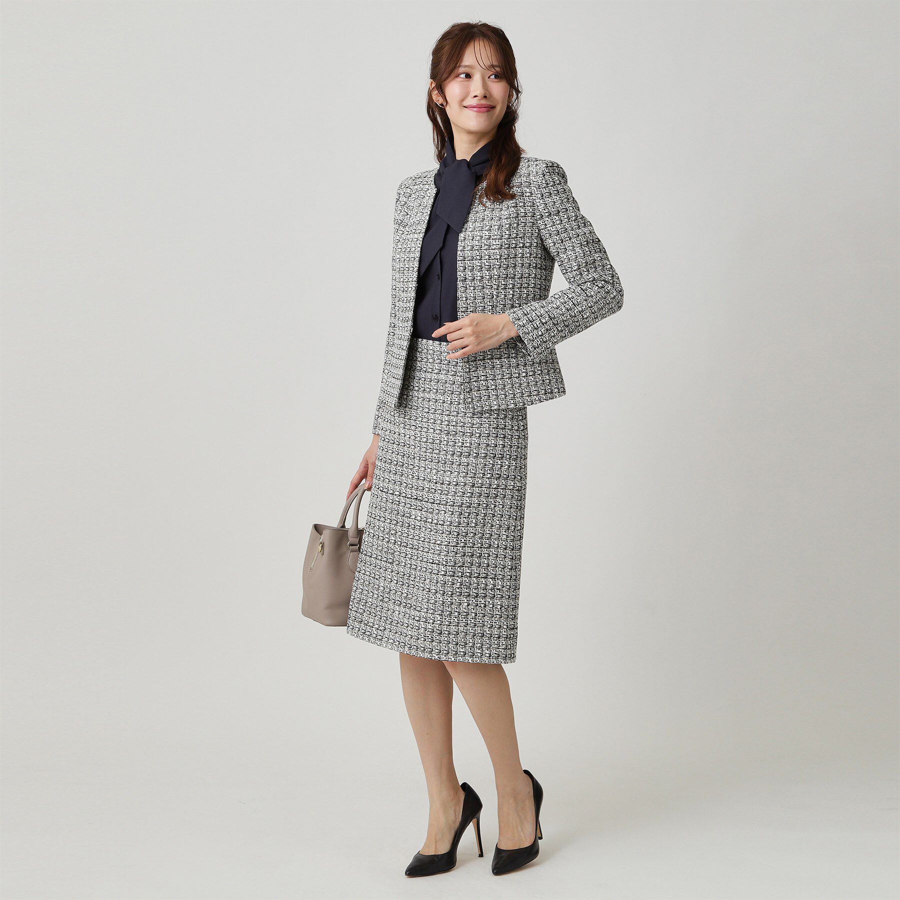 COUP DE CHANCE「【日本製／セットアップ可】ファンシーツィードのノーカラージャケット」|ノーカラージャケット|