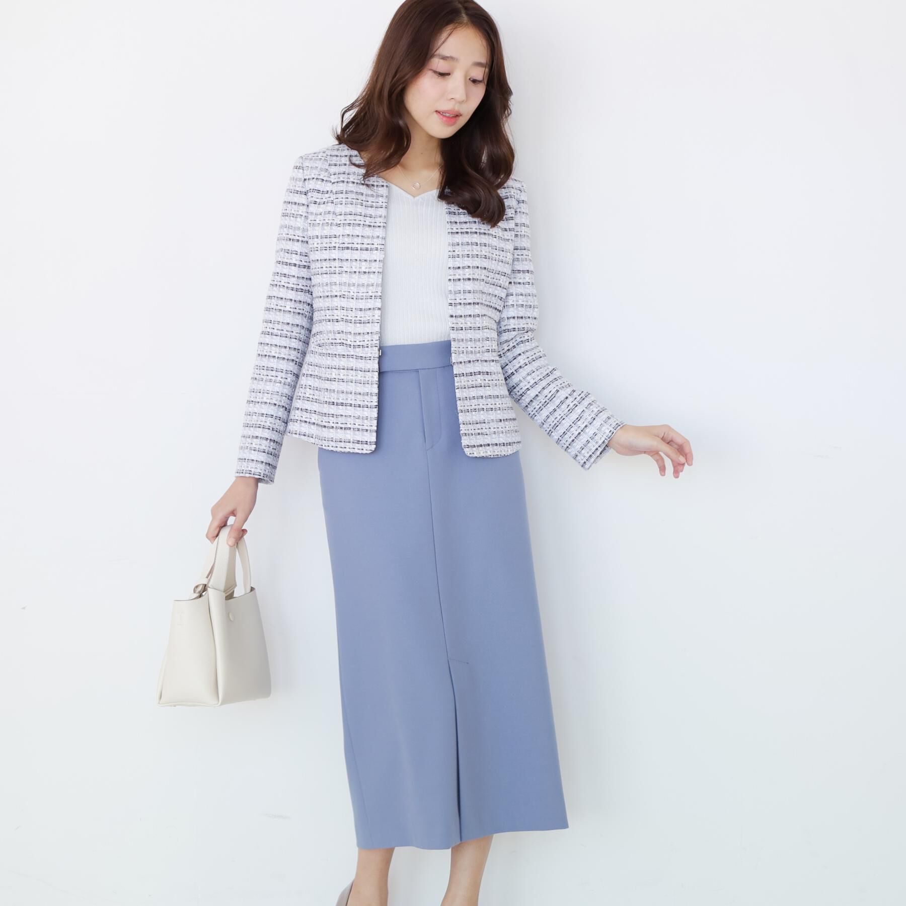 COUP DE CHANCE「【日本製／セットアップ可】ファンシーツィードのノーカラージャケット」|ノーカラージャケット|