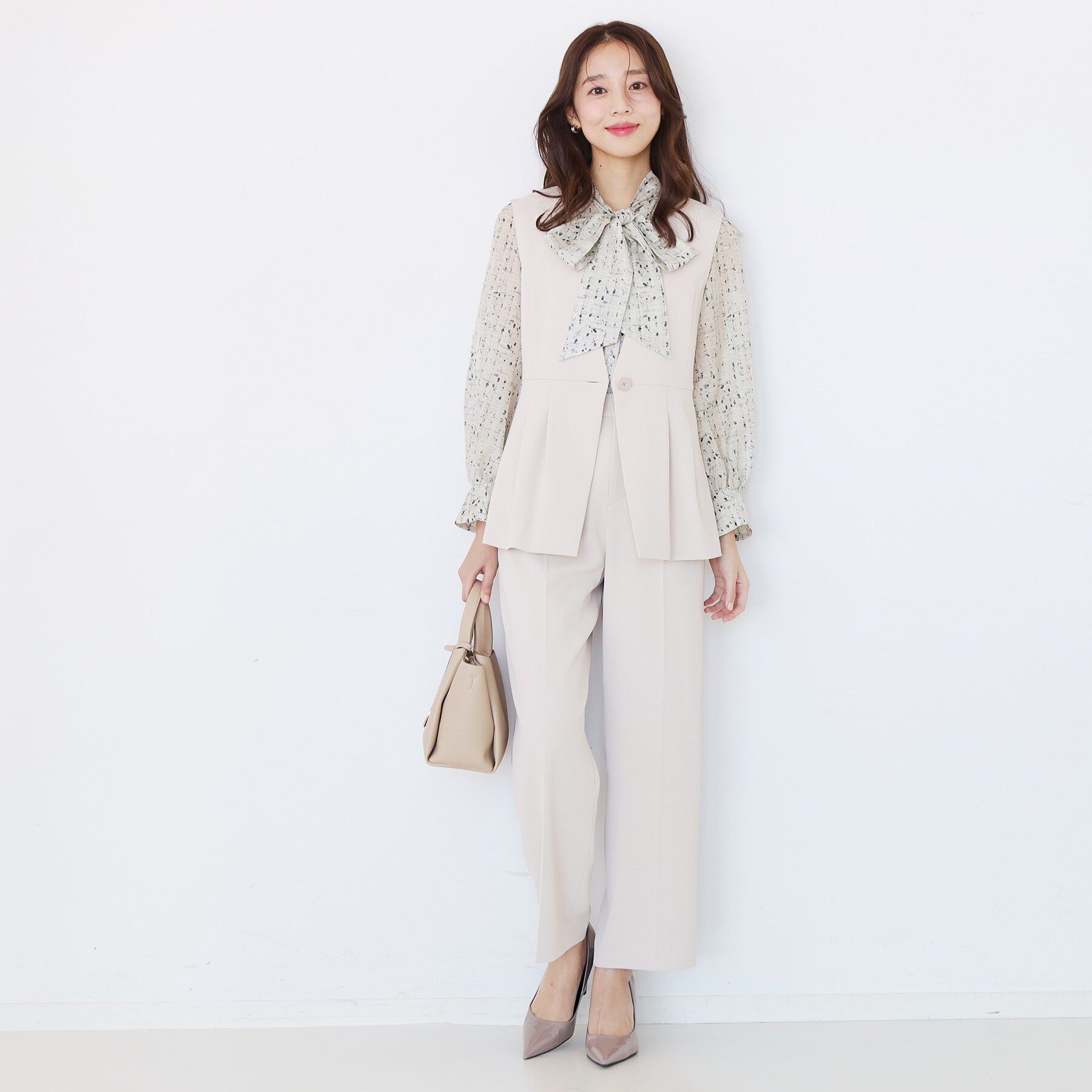 COUP DE CHANCE「【手洗い可／一枚着／ジャケットイン】プリントボウブラウス」|シャツ・ブラウス|