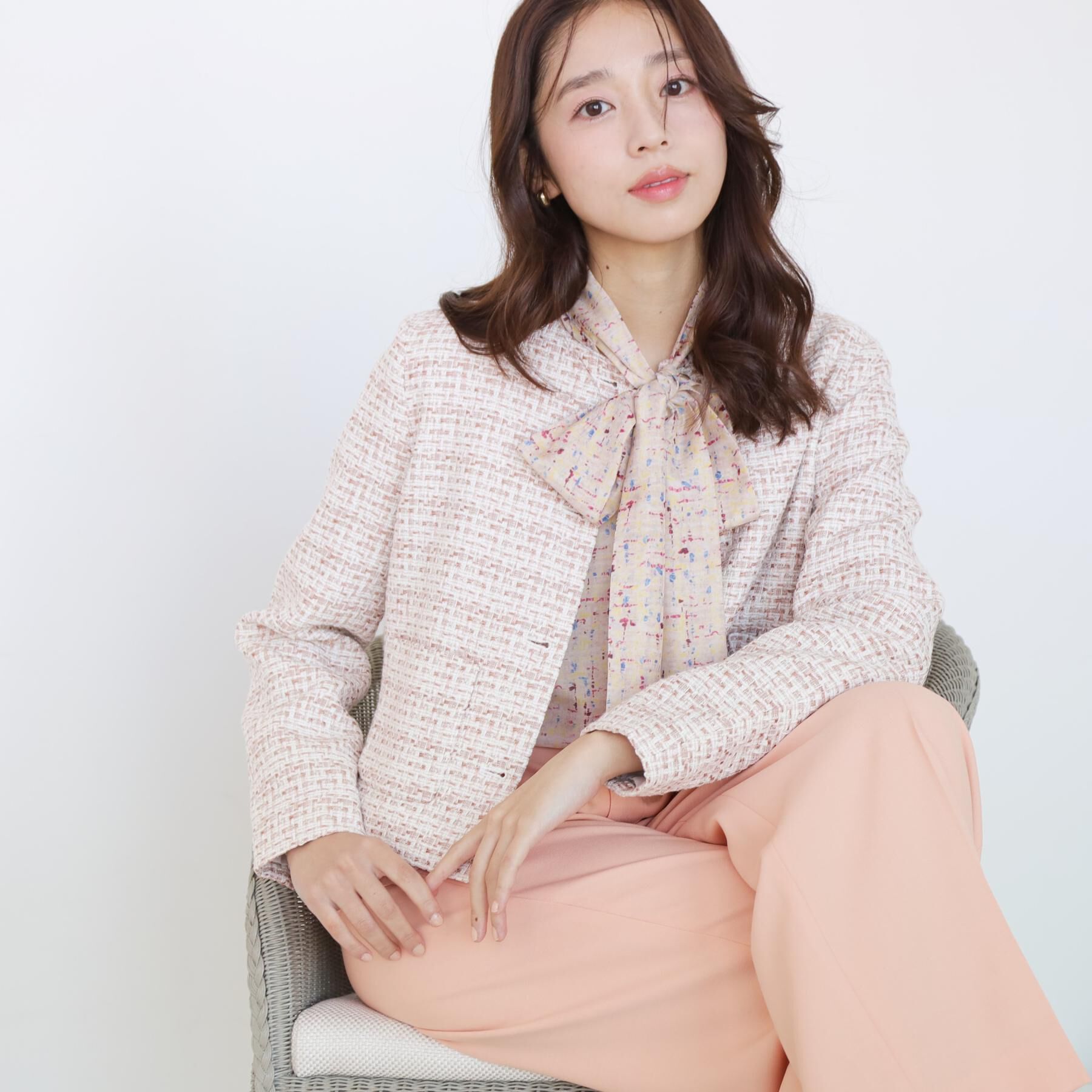 COUP DE CHANCE「【手洗い可／一枚着／ジャケットイン】プリントボウブラウス」|シャツ・ブラウス|