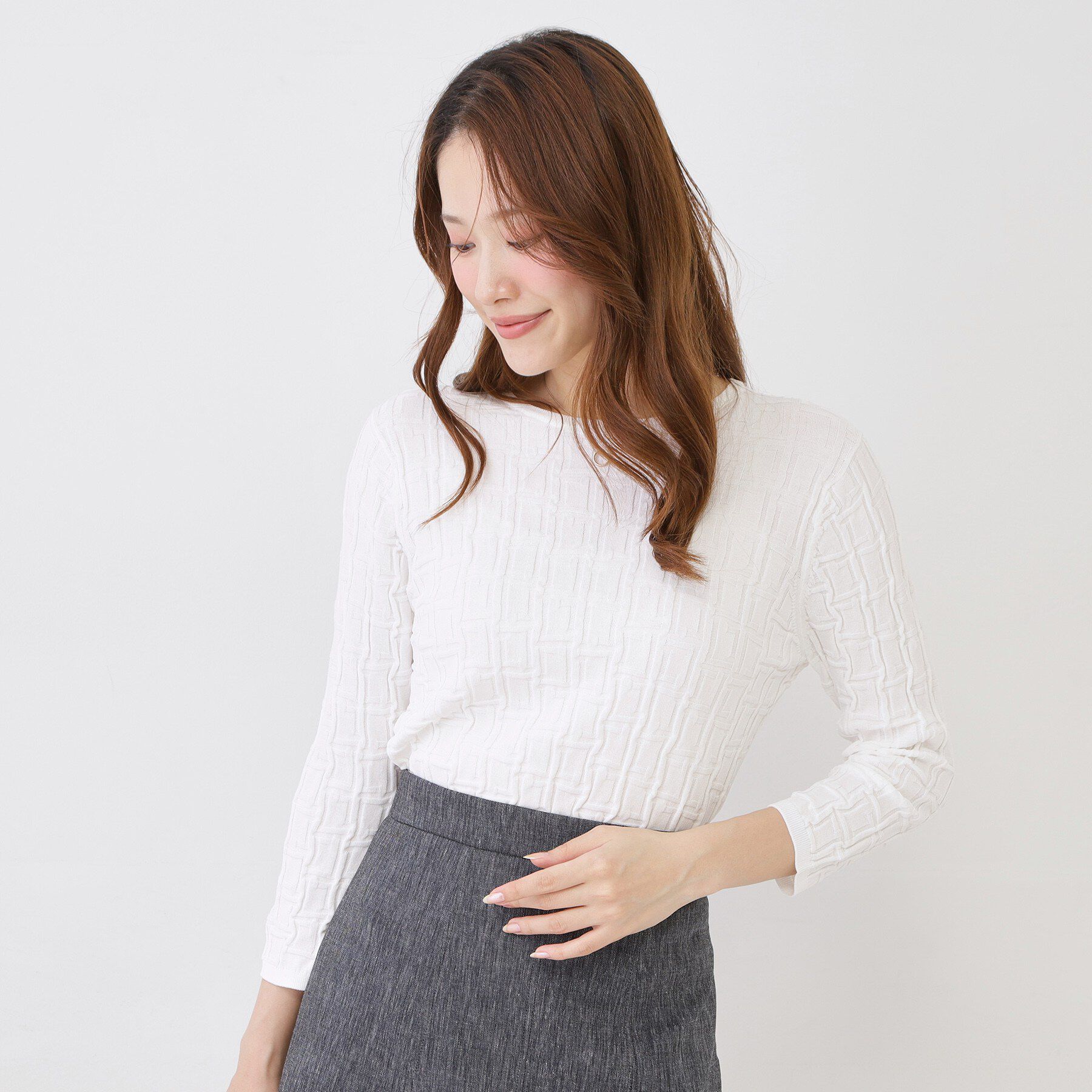 COUP DE CHANCE「【手洗い可/通勤】幾何柄編みニット」|ニット・セーター|