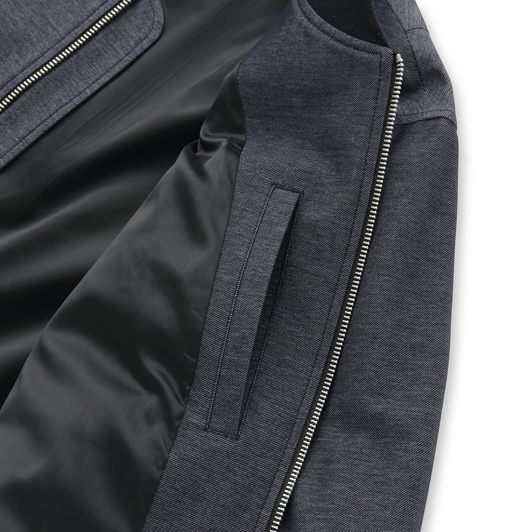 DRESSTERIOR「ALBINI デニムジャージMA－1」|ブルゾン・スタジャン|