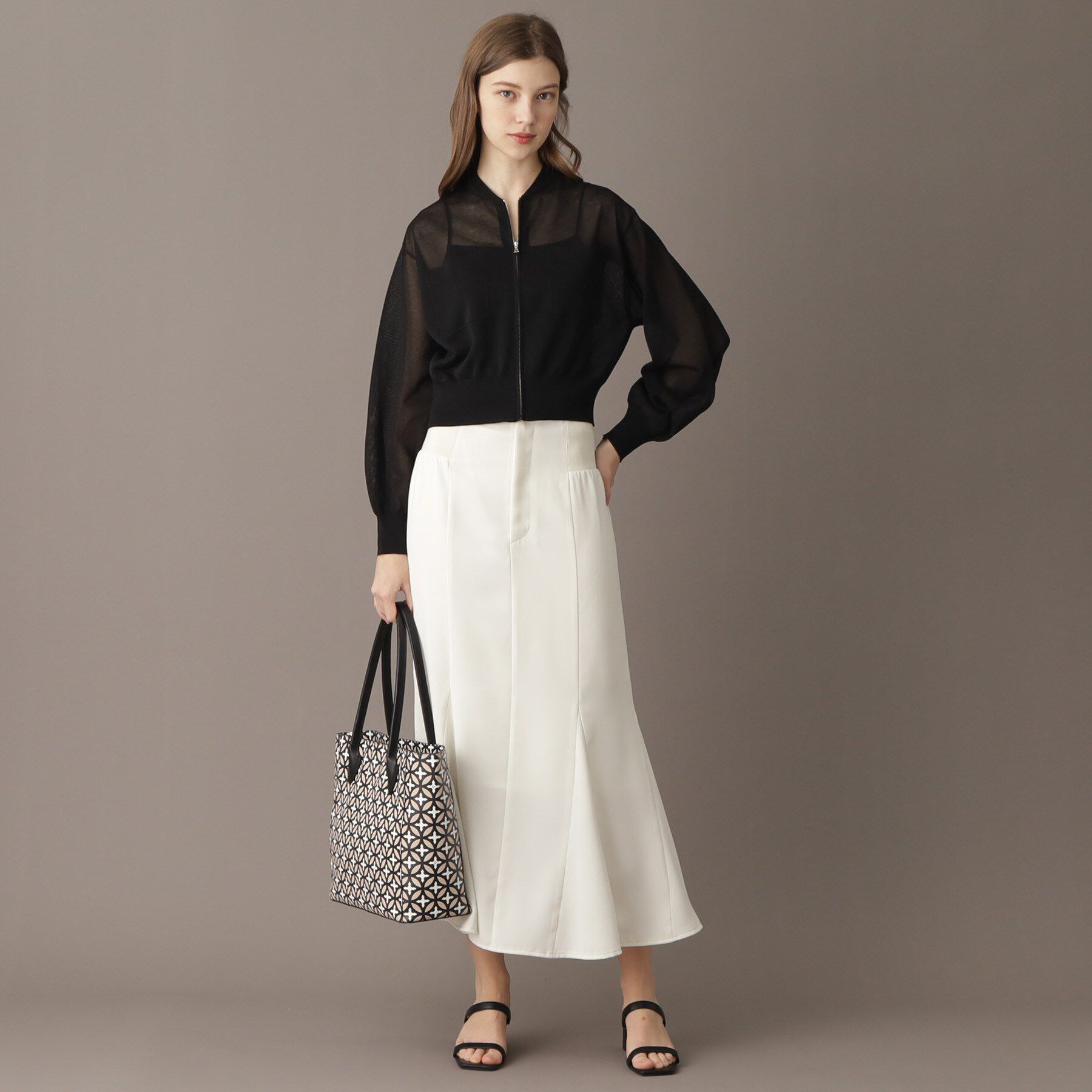 DRESSTERIOR「【洗える/清涼感】シアージップアップニットブルゾン」|ブルゾン・スタジャン|