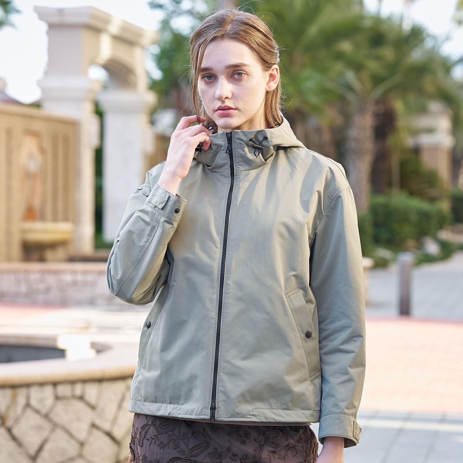 DRESSTERIOR「【撥水素材】レインマウンテンパーカー」|ブルゾン・スタジャン|オリーブグリーン(0