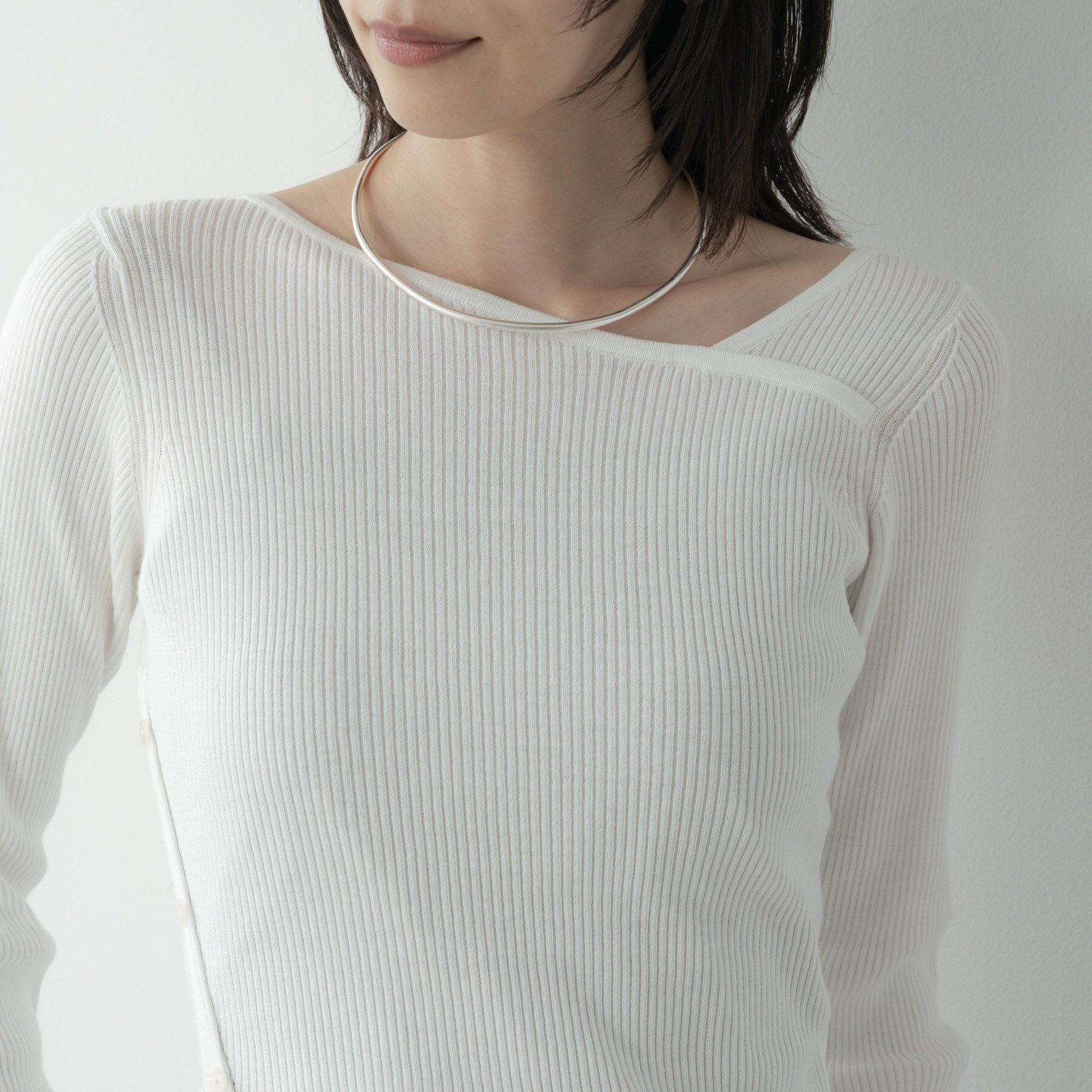 GALLEST「オフショルスリットリブニット」|ニット・セーター|