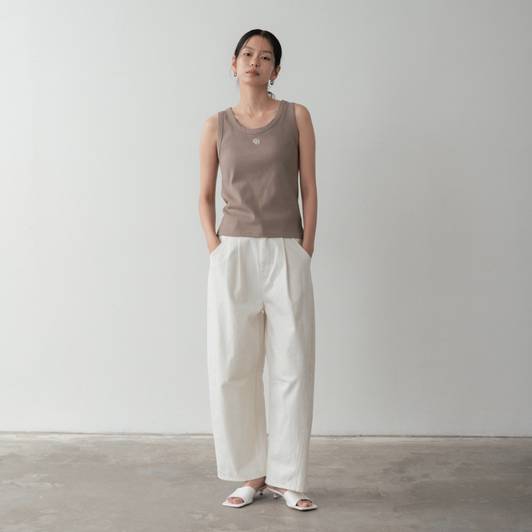 GALLEST「ロゴ刺繍リブタンクトップ」|キャミソール|