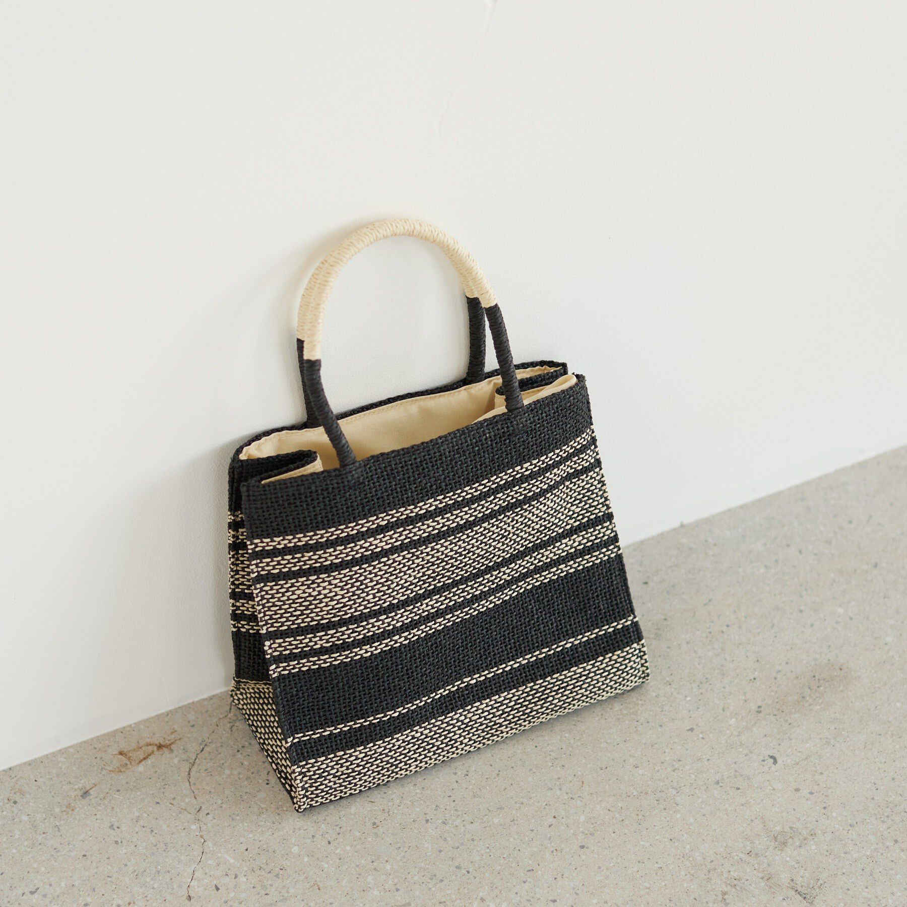 GALLEST「ボーダーボックストート」|トートバッグ|ブラック(319)