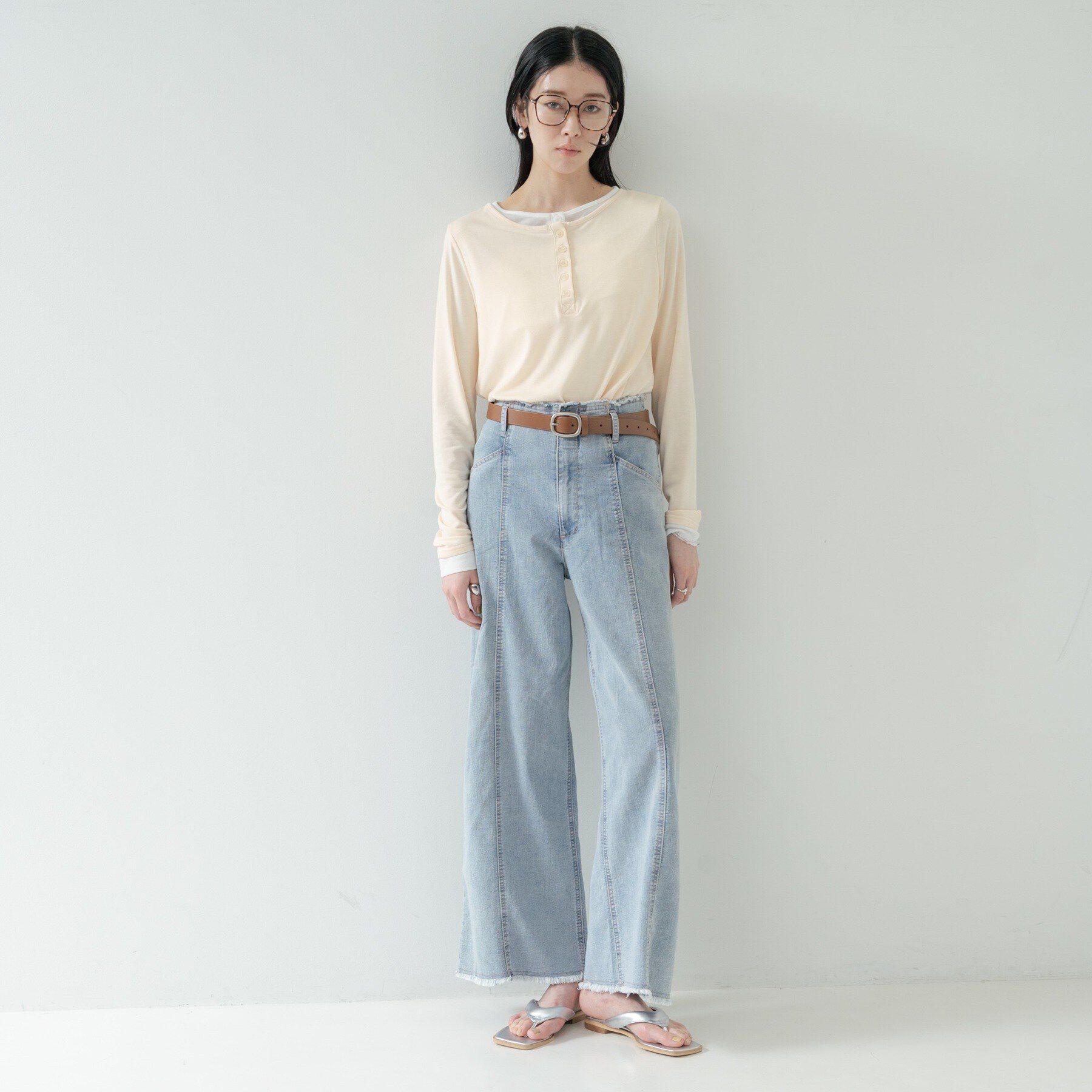 GALLEST「バイカラーヘンリーネックカットソー」|Tシャツ・カットソー|