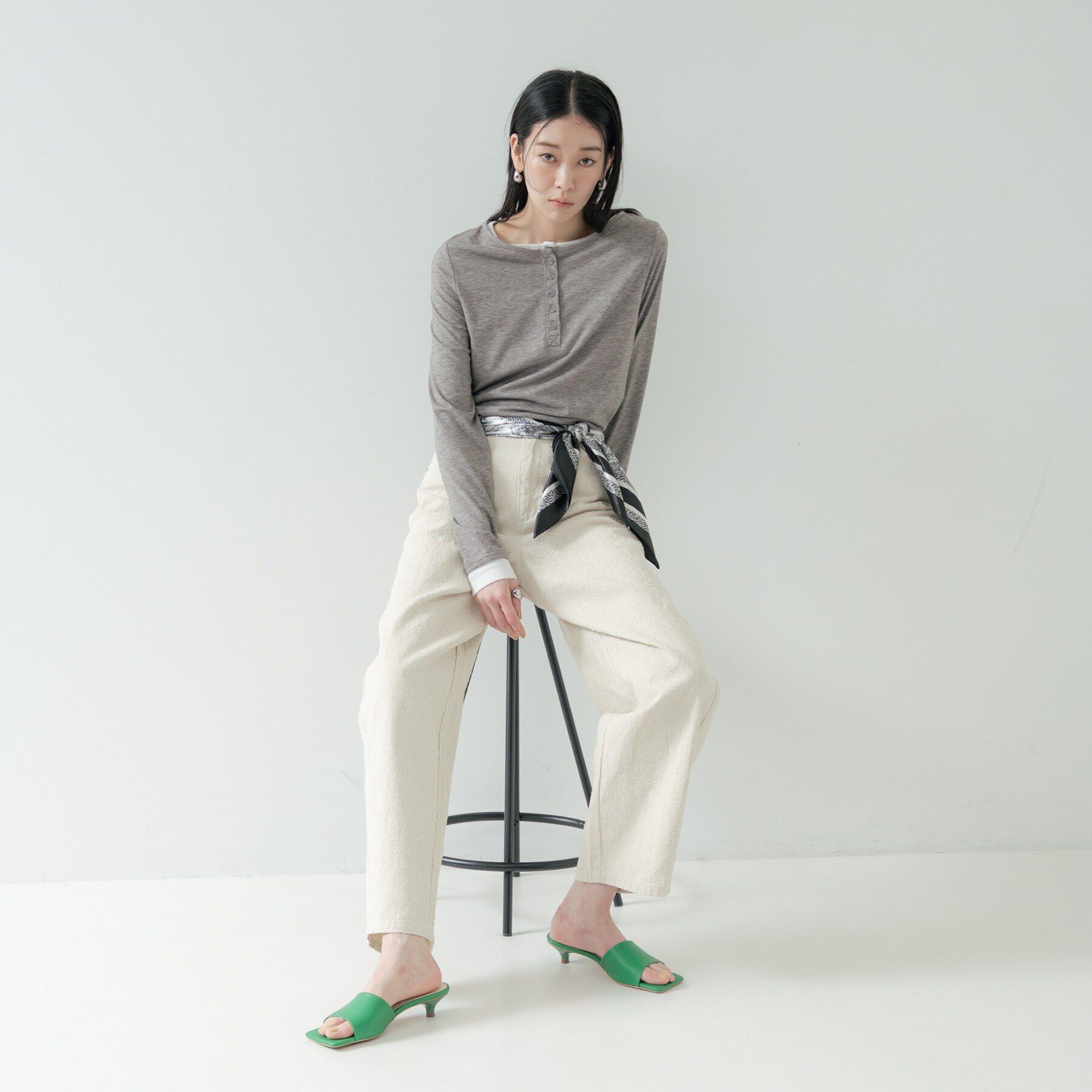 GALLEST「バイカラーヘンリーネックカットソー」|Tシャツ・カットソー|