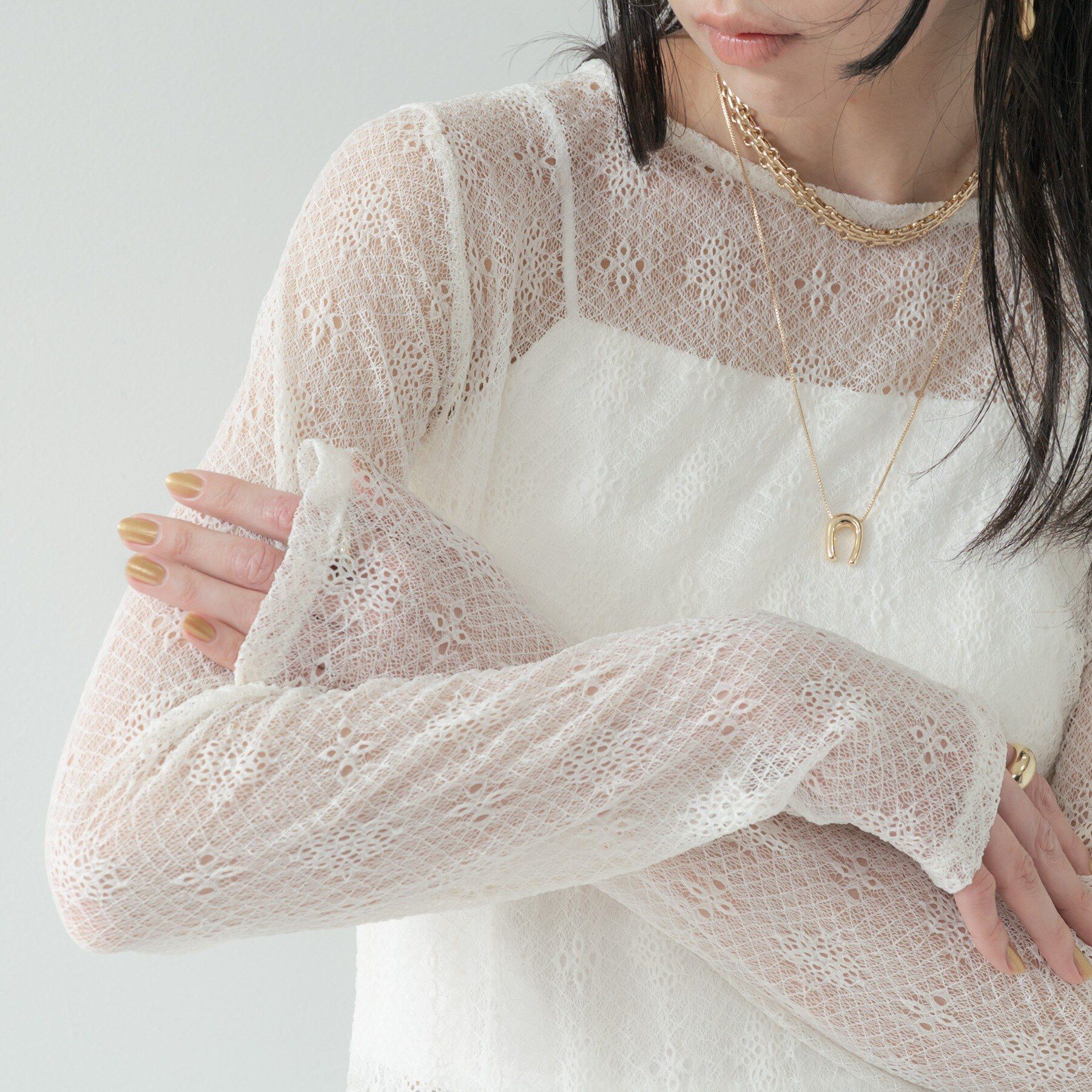 GALLEST「【2WAY】スリットレースプルオーバー」|Tシャツ・カットソー|