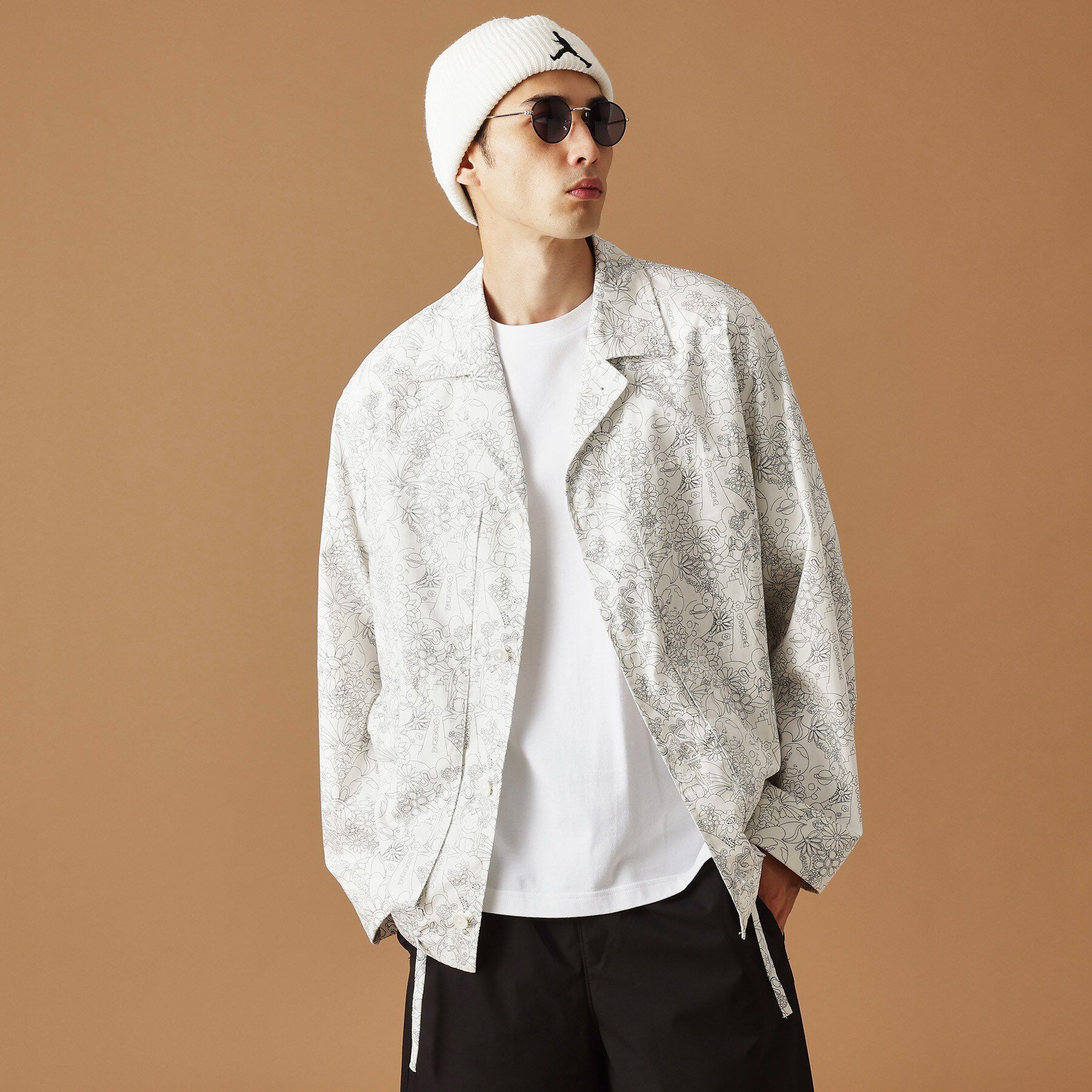 40CARATS&525「【Sサイズ～】ビリケンプリントシャツ地コーチジャケット」|ブルゾン・スタジャン|