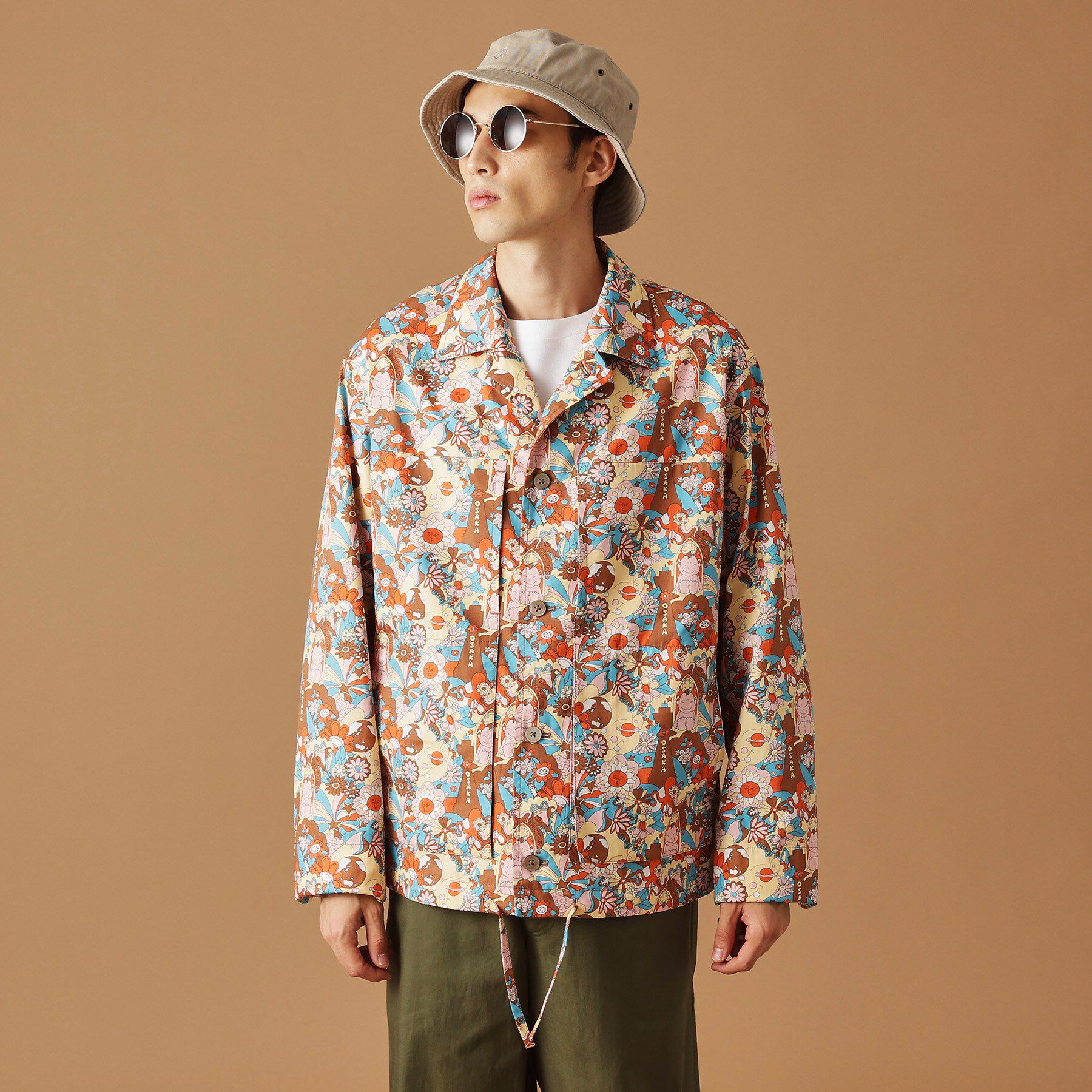 40CARATS&525「【Sサイズ～】ビリケンプリントシャツ地コーチジャケット」|ブルゾン・スタジャン|