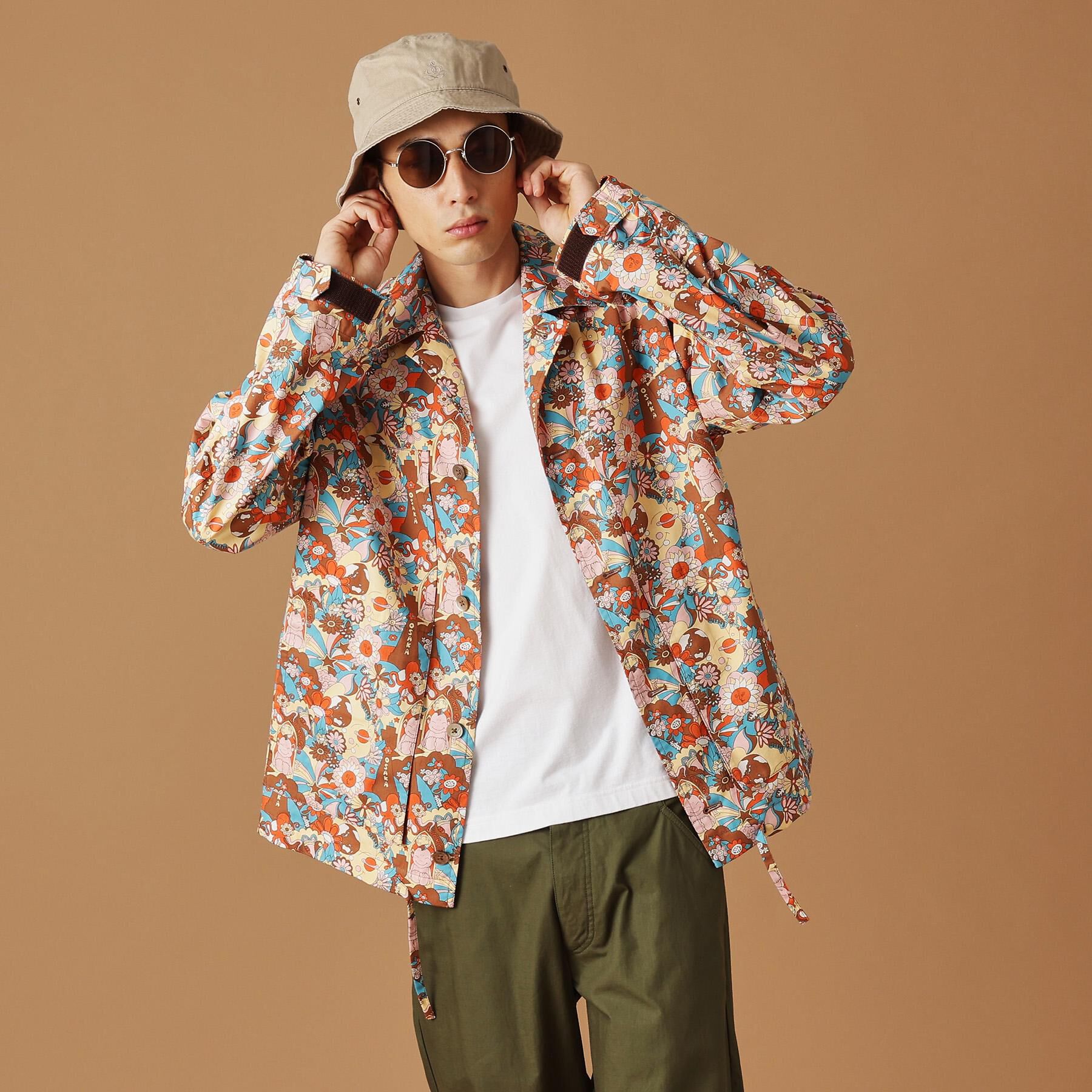 40CARATS&525「【Sサイズ～】ビリケンプリントシャツ地コーチジャケット」|ブルゾン・スタジャン|