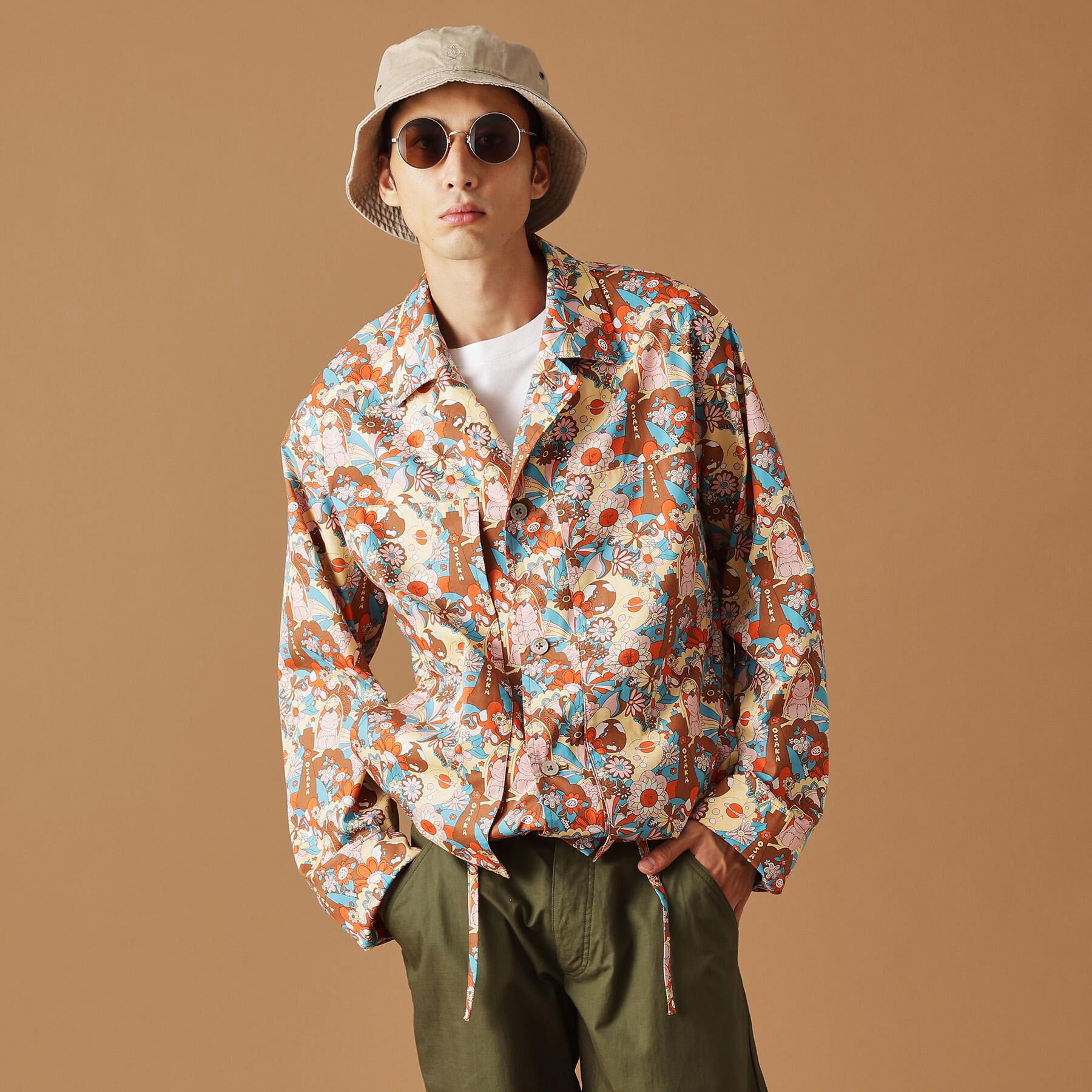 40CARATS&525「【Sサイズ～】ビリケンプリントシャツ地コーチジャケット」|ブルゾン・スタジャン|