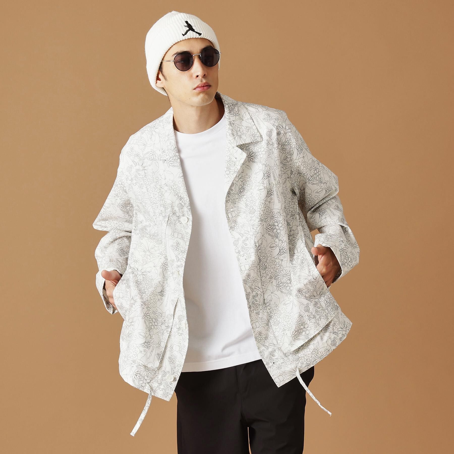 40CARATS&525「【Sサイズ～】ビリケンプリントシャツ地コーチジャケット」|ブルゾン・スタジャン|