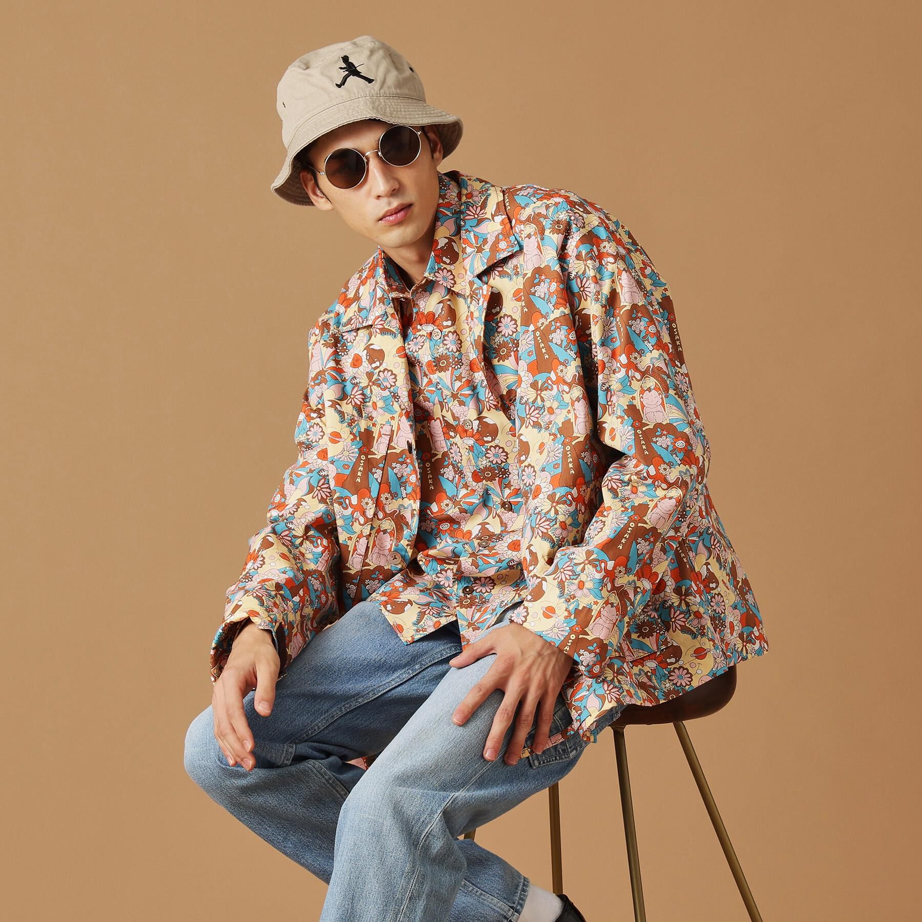 40CARATS&525「【Sサイズ～】ビリケンプリントシャツ地コーチジャケット」|ブルゾン・スタジャン|