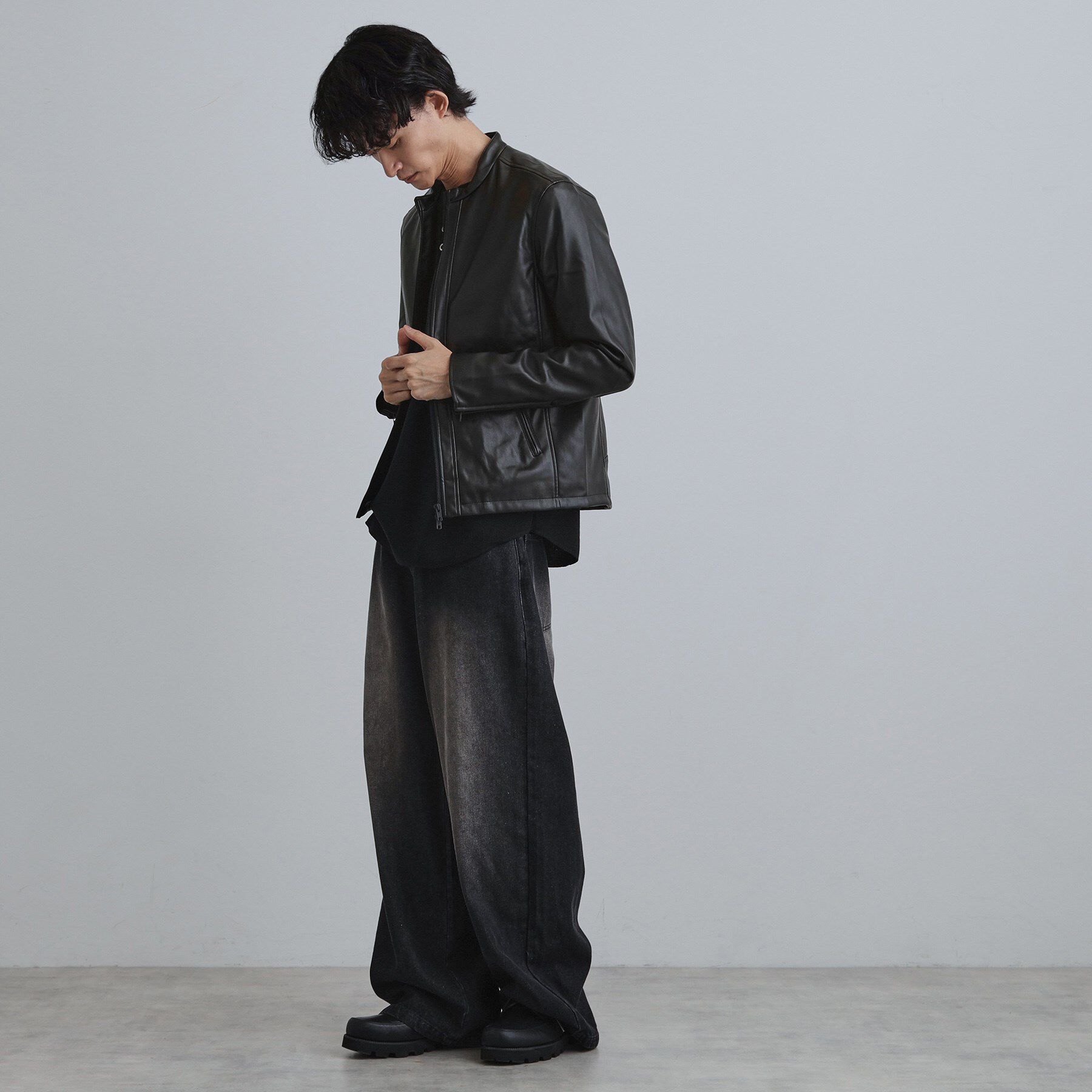 tk.TAKEO KIKUCHI「シングルレザー調ブルゾン」|ブルゾン・スタジャン|