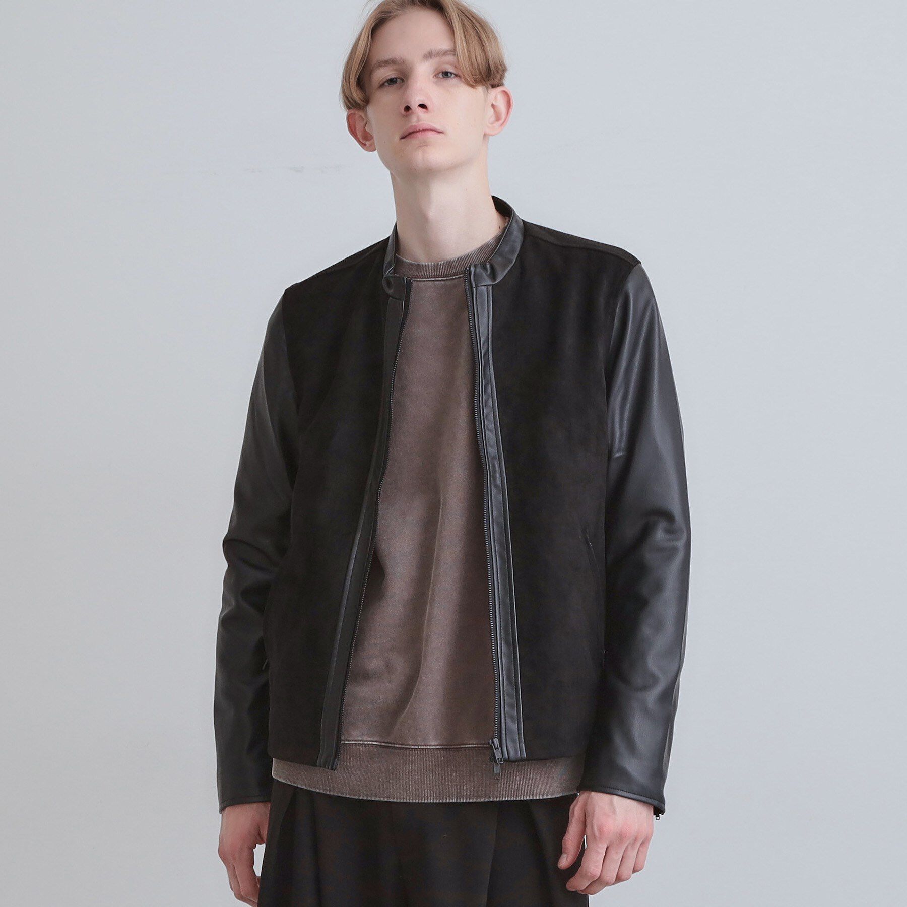 tk.TAKEO KIKUCHI「シングルレザー調ブルゾン」|ブルゾン・スタジャン|