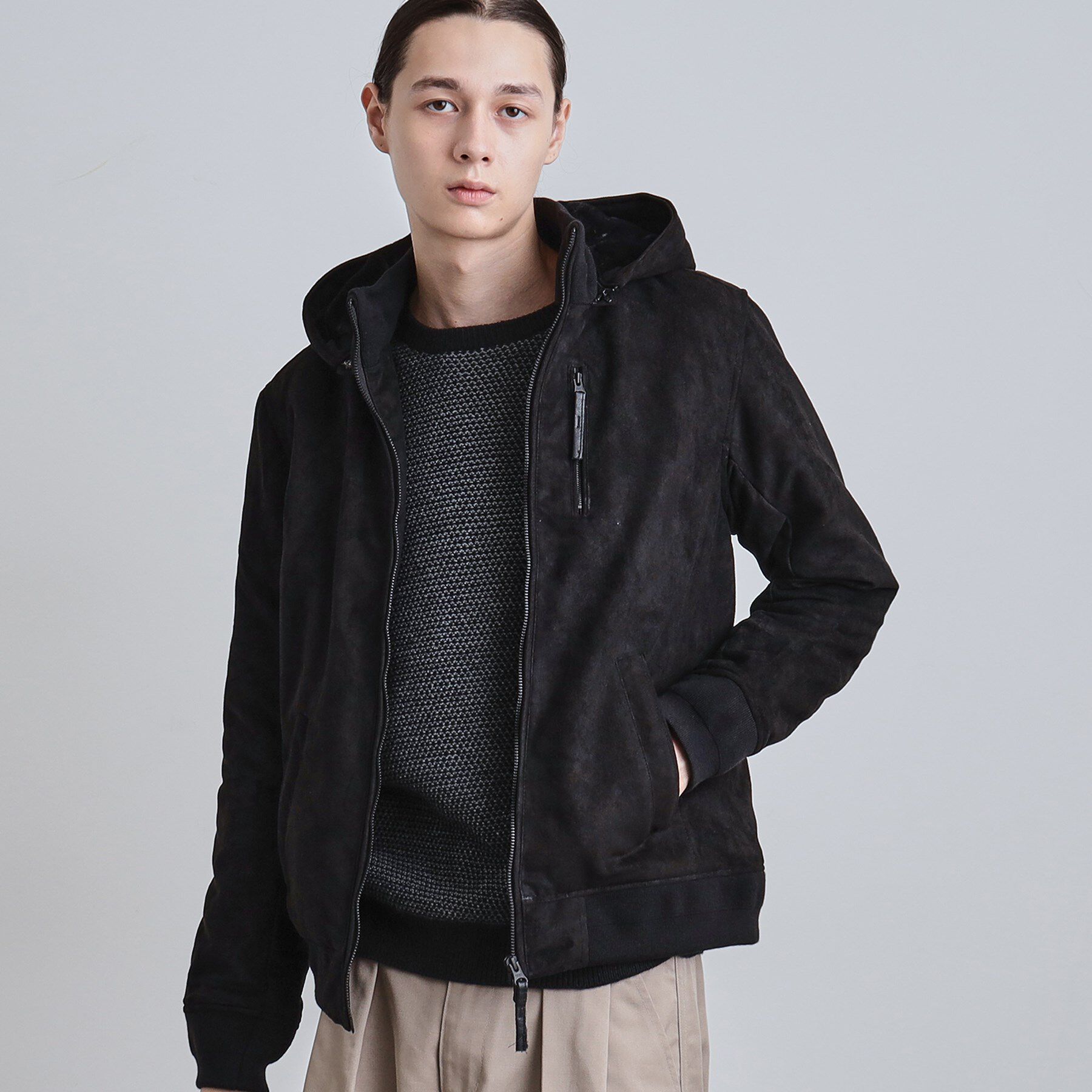 tk.TAKEO KIKUCHI「中綿スエードキルトフードブルゾン」|ブルゾン・スタジャン|