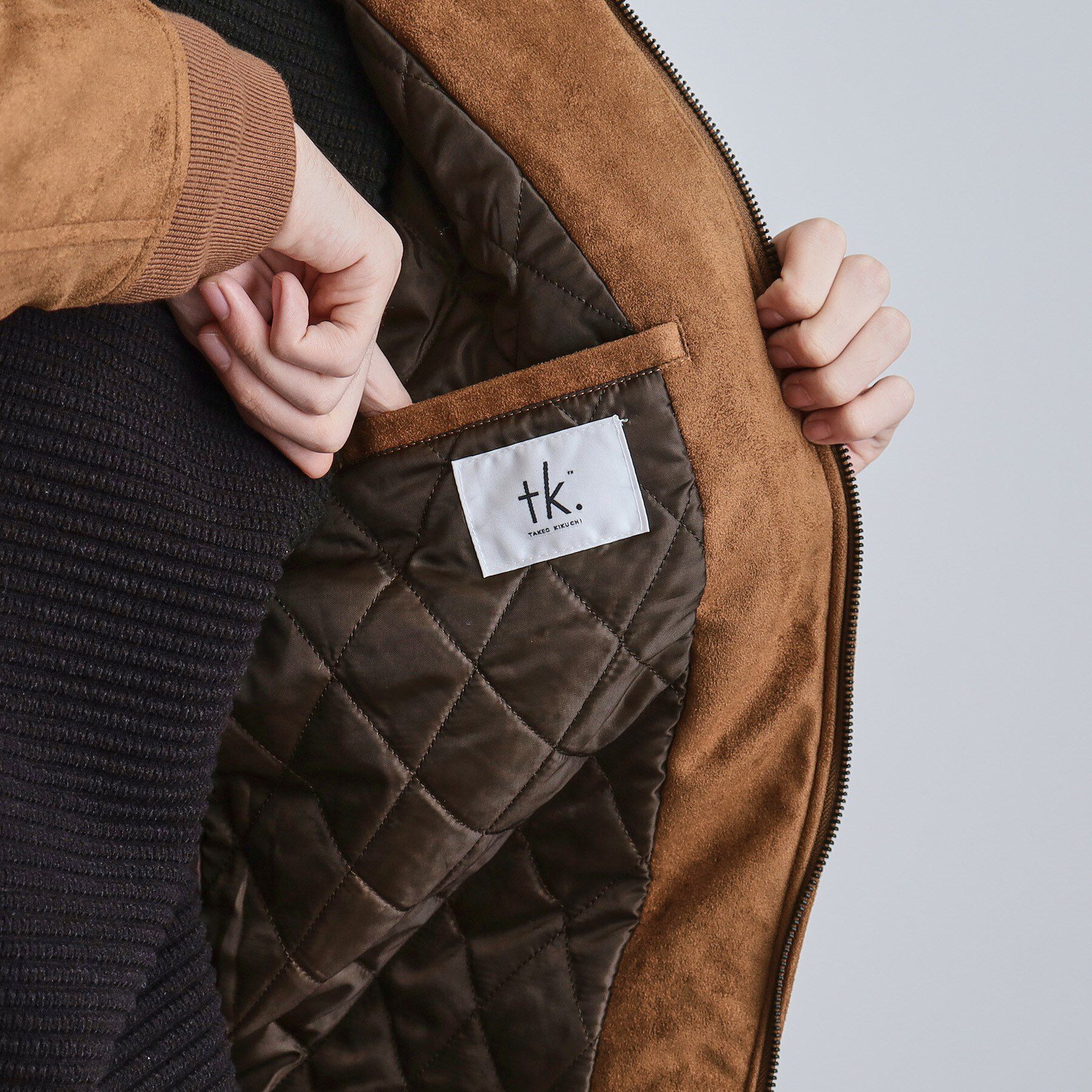 tk.TAKEO KIKUCHI「中綿スエードキルトフードブルゾン」|ブルゾン・スタジャン|