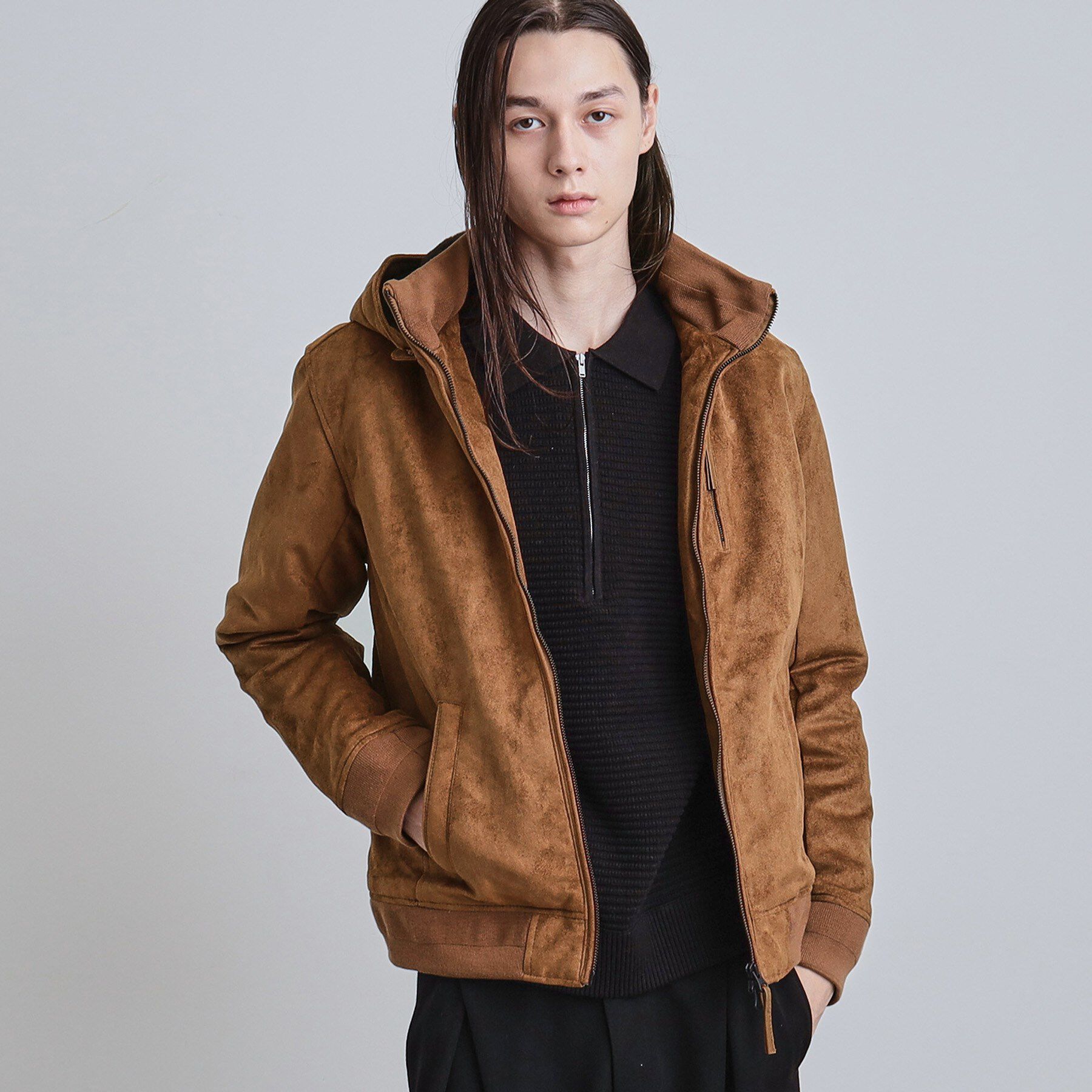 tk.TAKEO KIKUCHI「中綿スエードキルトフードブルゾン」|ブルゾン・スタジャン|