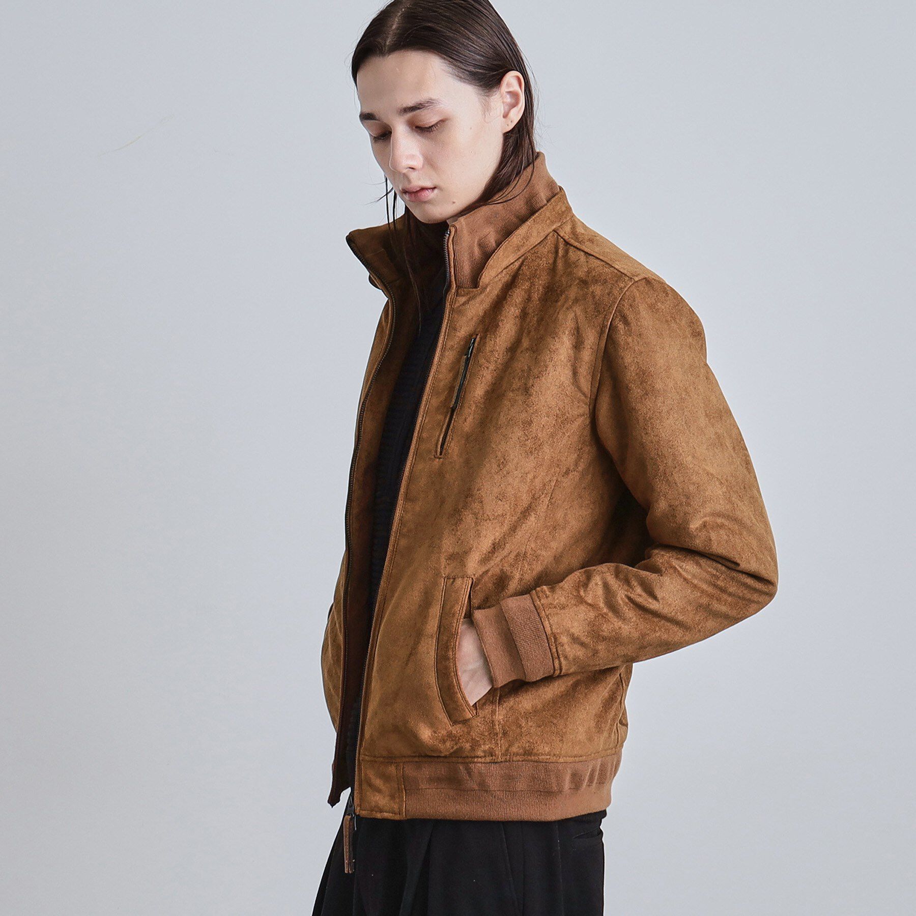 tk.TAKEO KIKUCHI「中綿スエードキルトフードブルゾン」|ブルゾン・スタジャン|